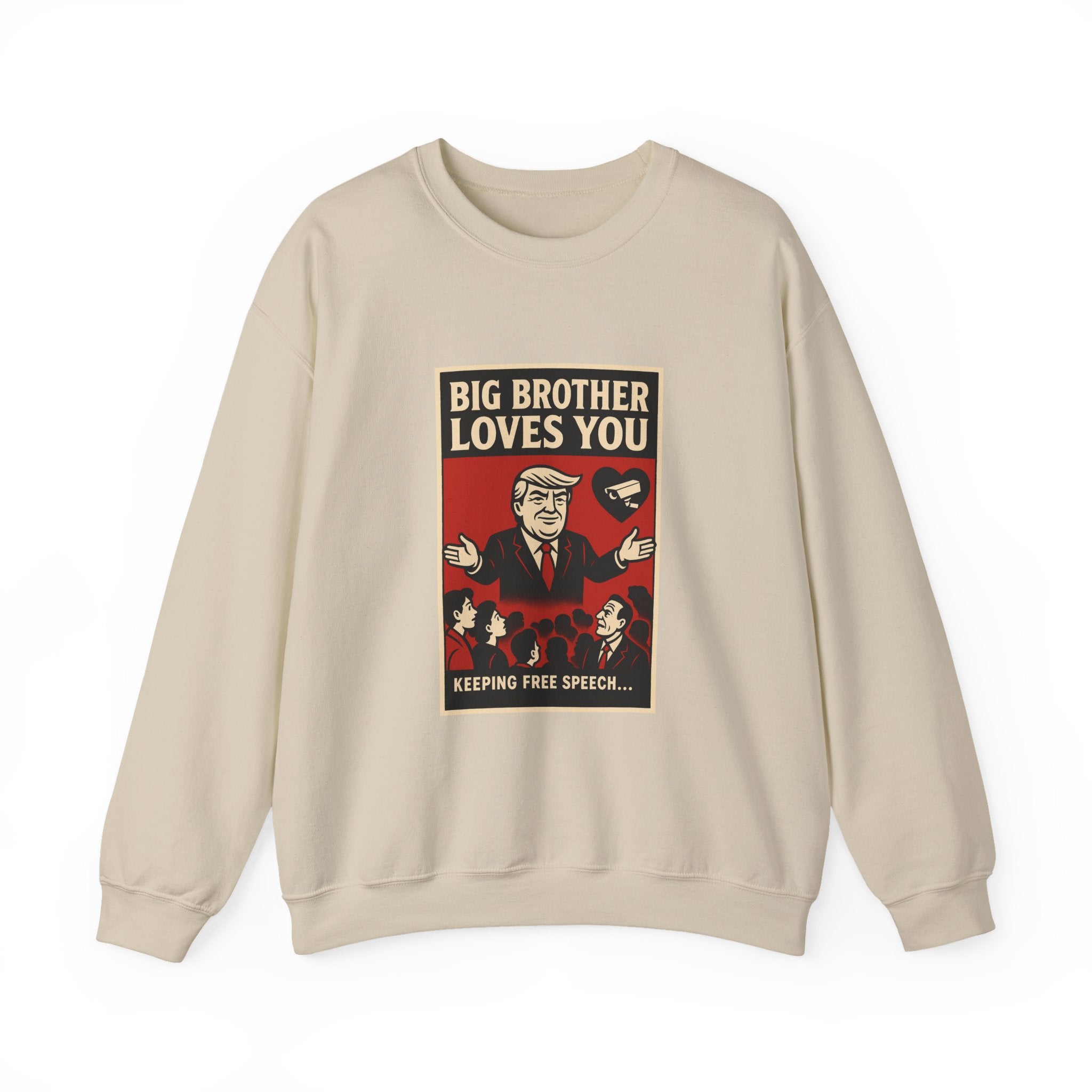 Big Brother Loves You Crewneck Sweatshirt - Unisex Heavy Blend, Cozy Gift, Casual Wear, Statement Piece, Perfect for Any Season