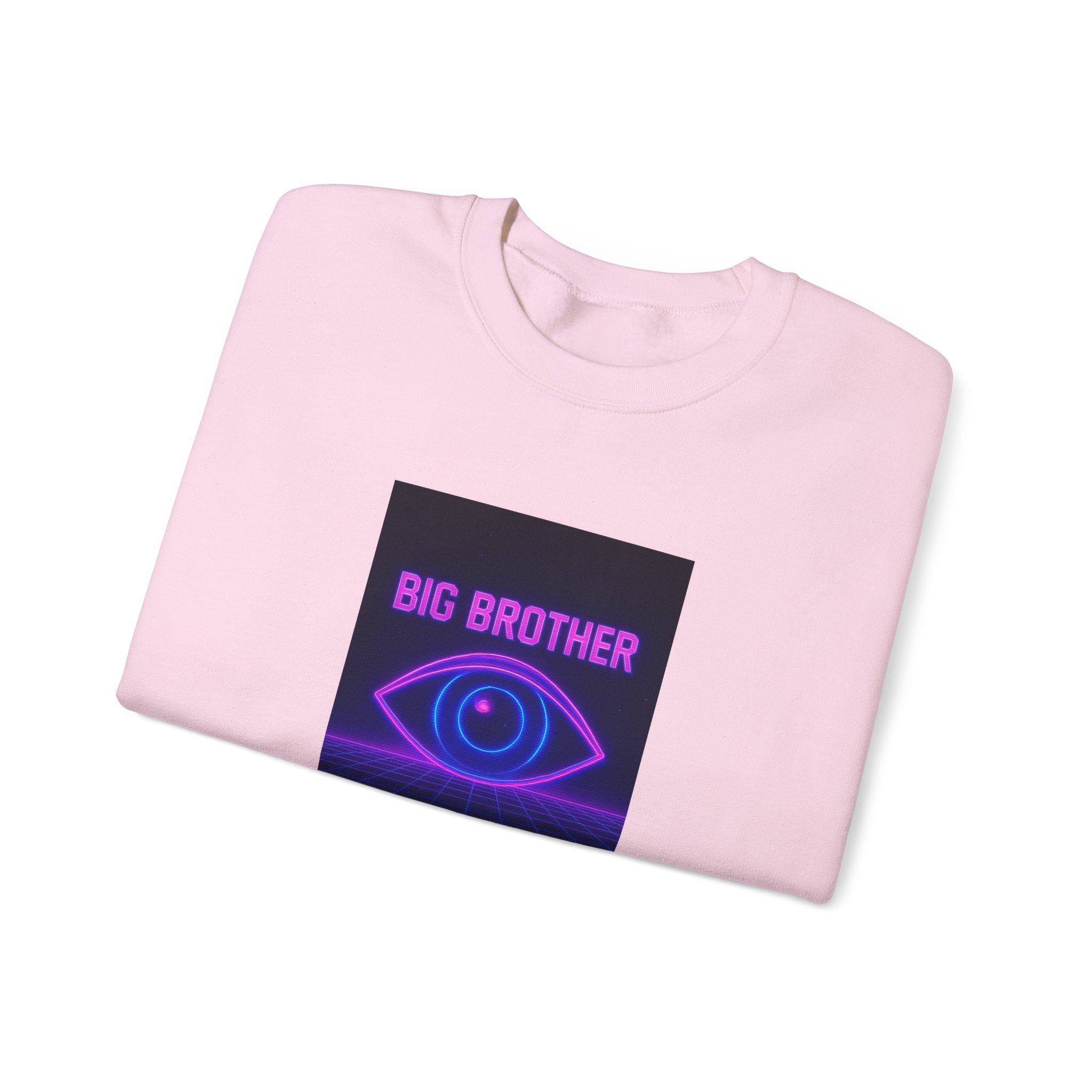 Crewneck Sweatshirt — "Big Brother Is Watching" Neon Eye Graphic