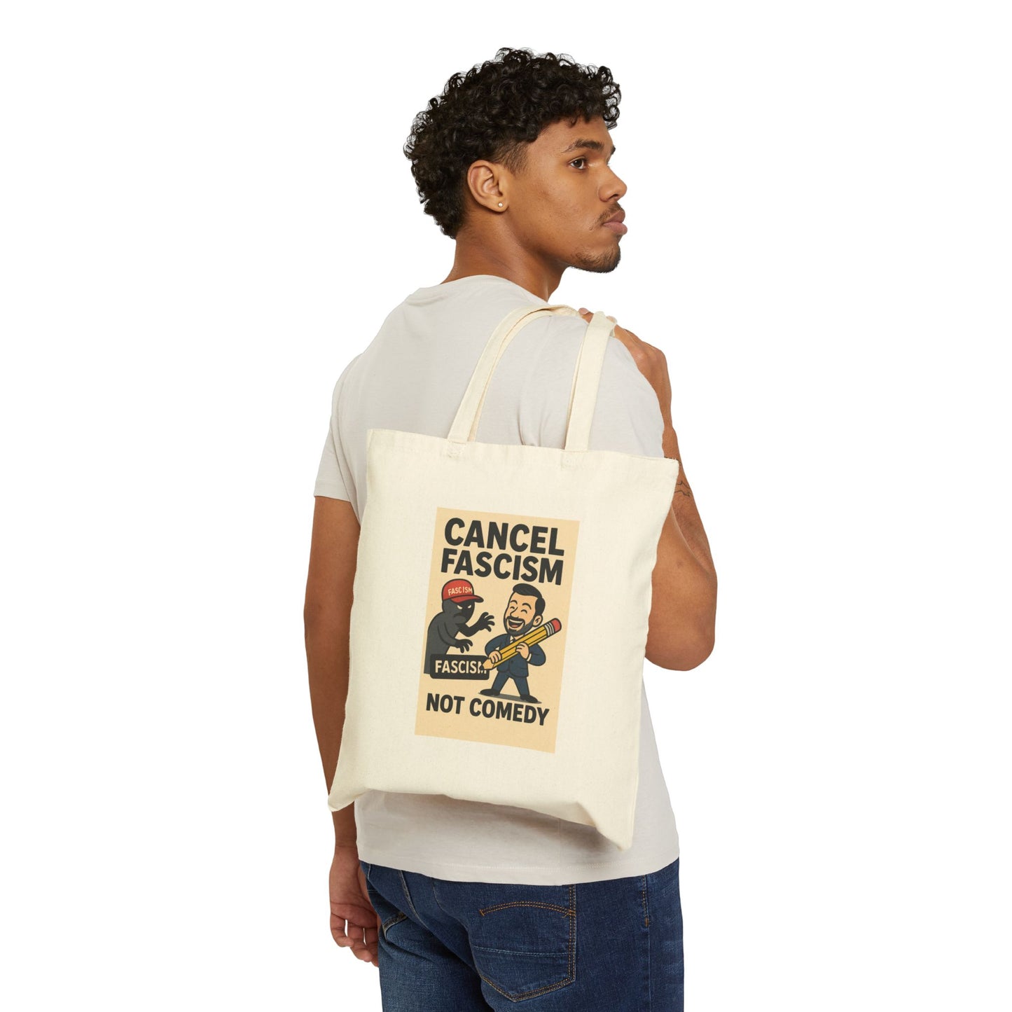 Bold Statement Cotton Tote Bag, Eco-Friendly Shopper, Reusable Grocery Bag, Protest Tote, Gift for Activists