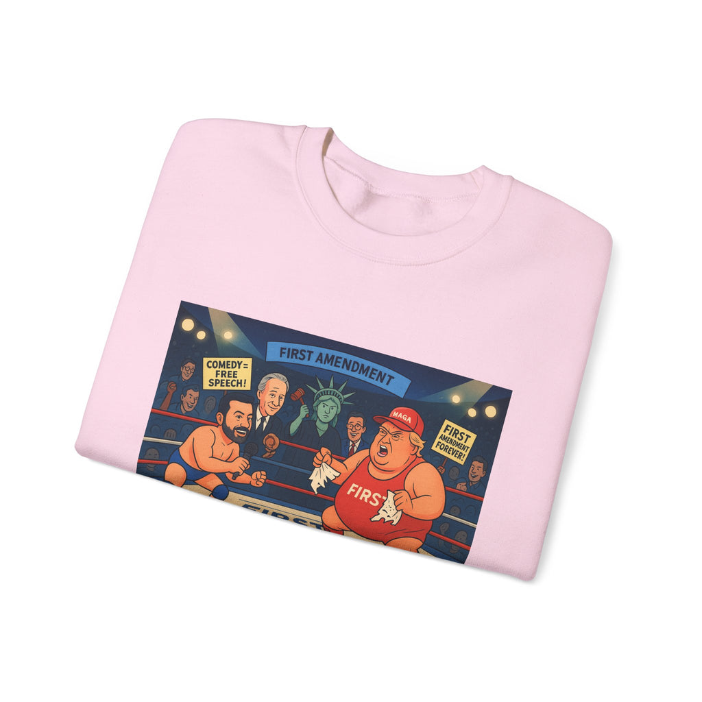 Patriotic Humor Crewneck Sweatshirt, Funny Gift for Political Enthusiasts, Comfy Casual Wear, Ideal for Gift Giving, Unisex Fashion