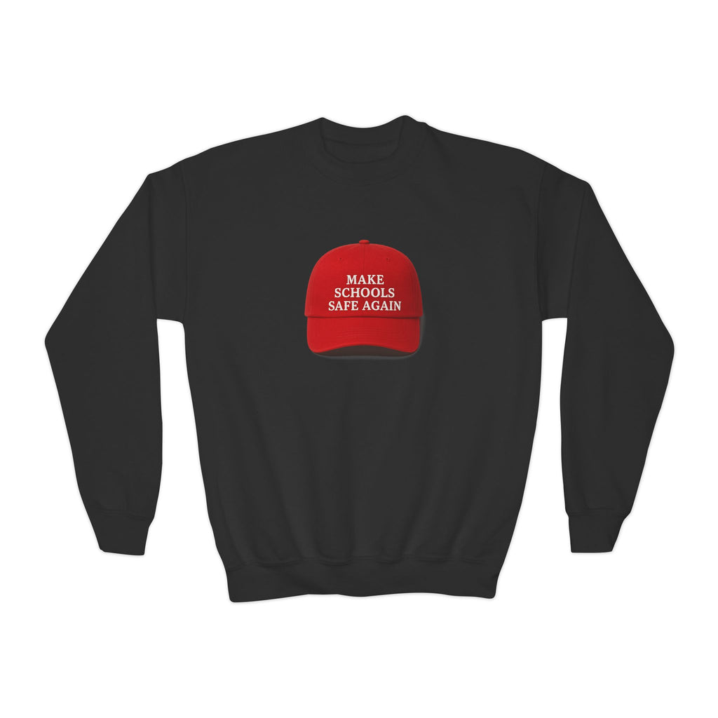 Youth Crewneck Sweatshirt - "Make Schools Safe Again" - Perfect for Activism, School Events, Gifts, Youth Apparel, Casual Fashion