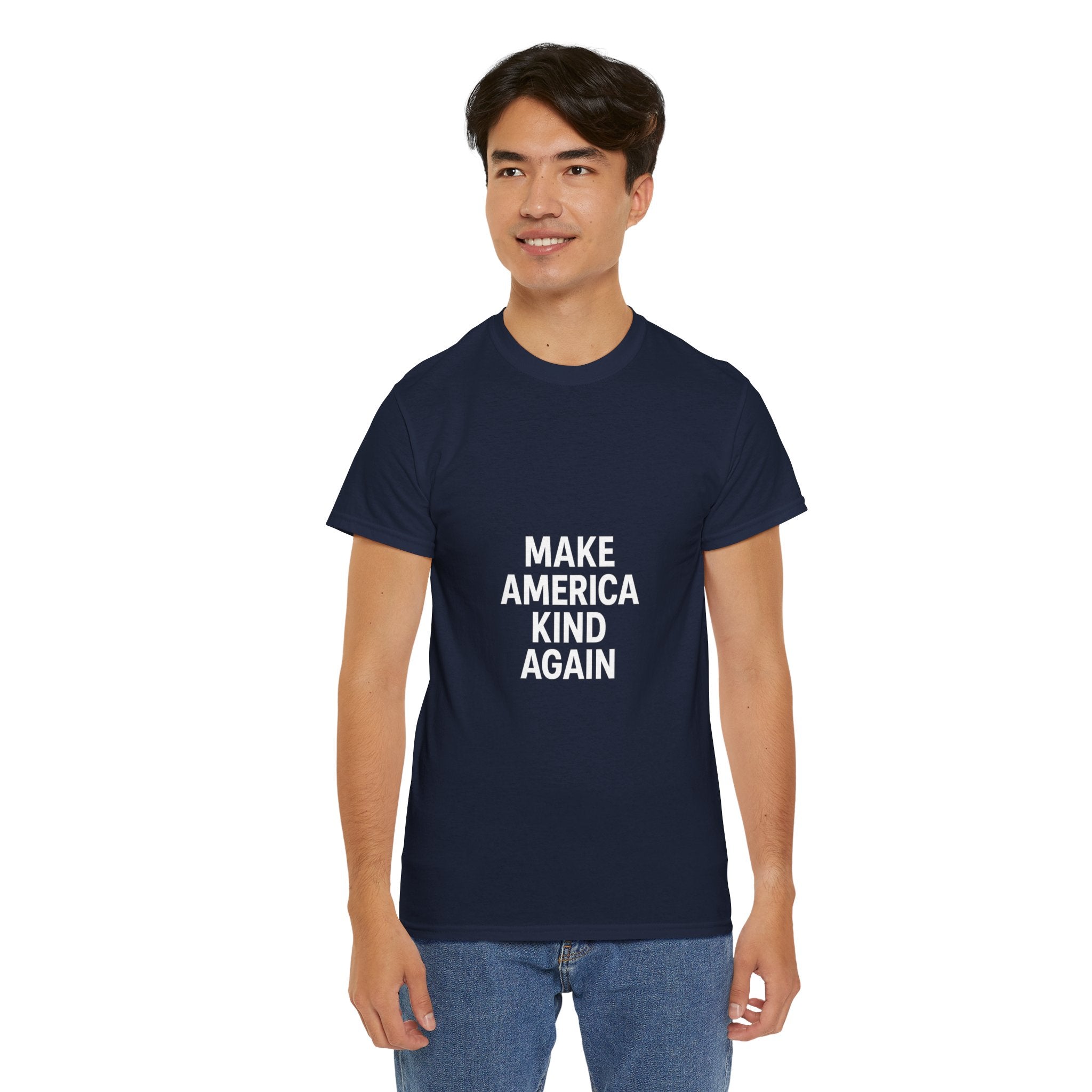 Make America Kind Again Unisex Heavy Cotton Tee, Funny Quote T-Shirt, Political Statement Shirt, Gift for Activists, Casual Wear