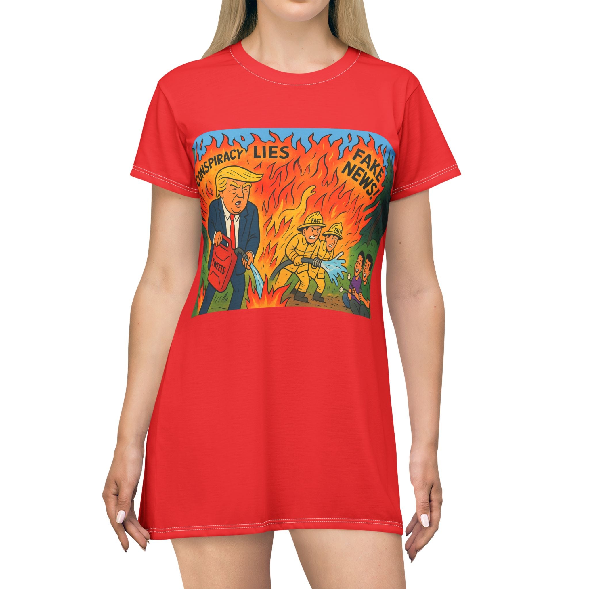 Vibrant Graphic T-Shirt Dress with Statement Art