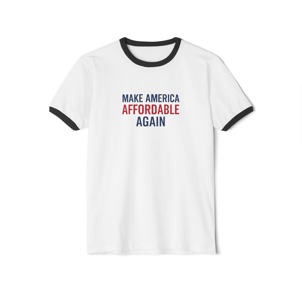 Unisex Cotton Ringer T-Shirt with 'Make America Affordable Again' Slogan, Casual Wear, Gift for Activists, Patriotic Apparel, [...]