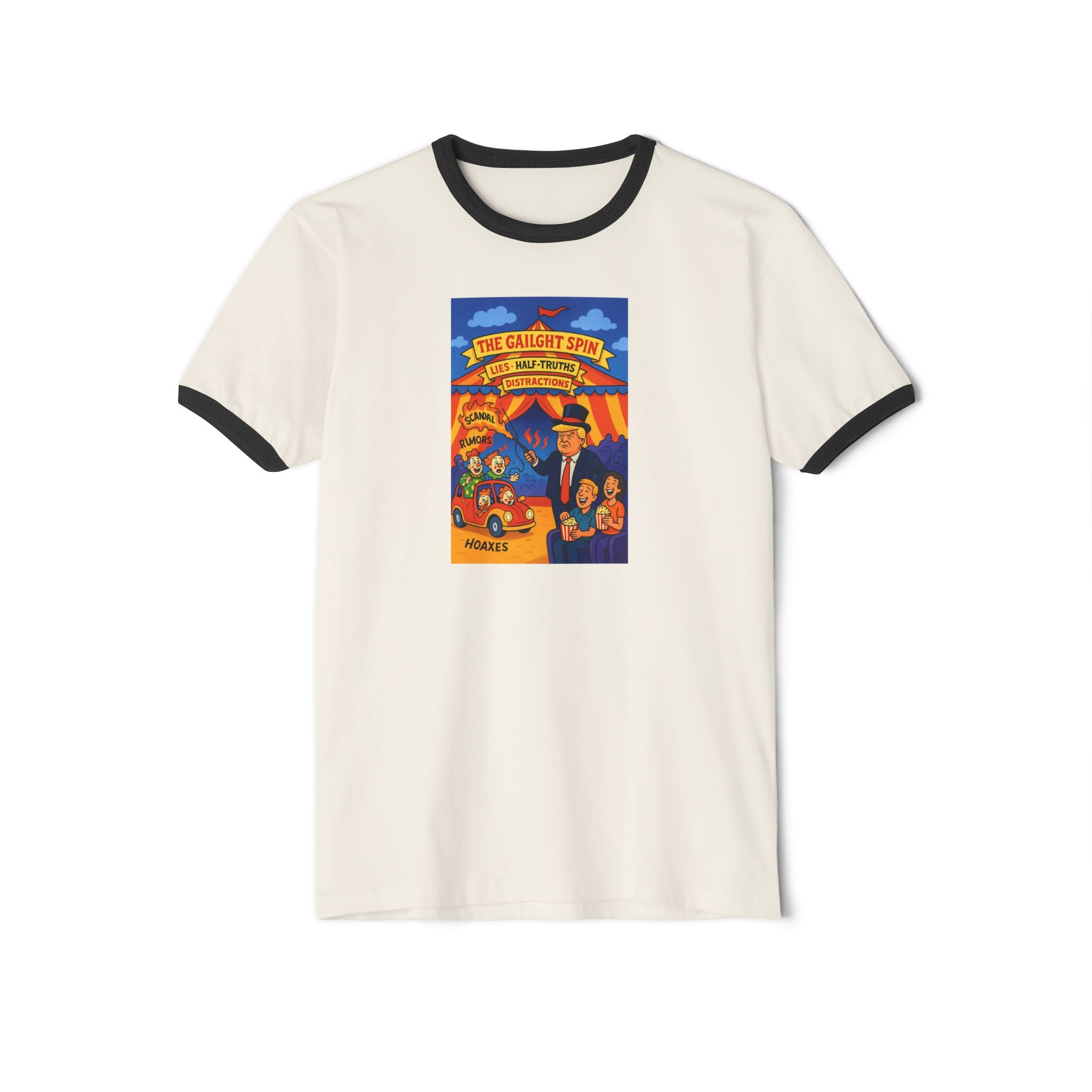 Vintage-Inspired Circus Ringer T-Shirt | Unisex Retro Tee, Carnival Style, Fun Graphic Tee, Gift for Dreamers, Summer Festival Wear