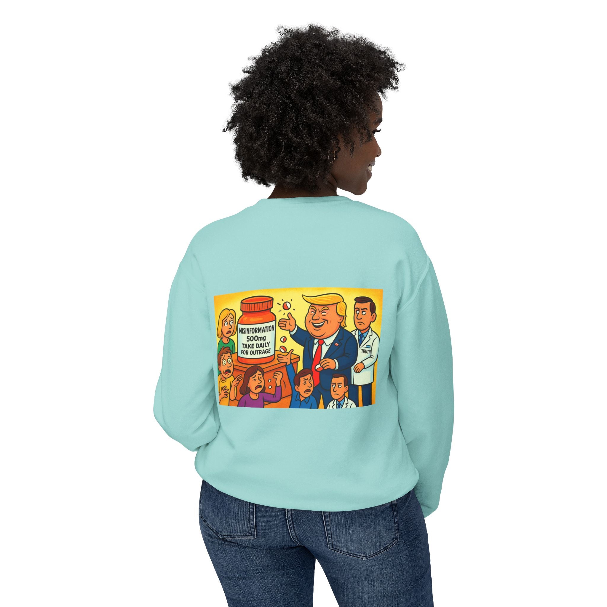 Trump-Inspired Unisex Lightweight Crewneck Sweatshirt, Funny Gift for Dad, Graphic Sweatshirt, Casual Wear, Political Apparel