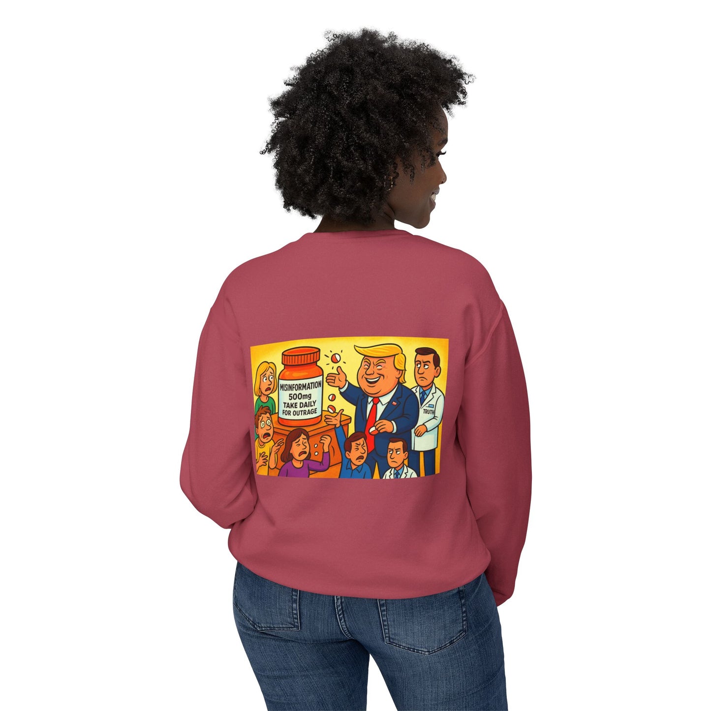 Trump-Inspired Unisex Lightweight Crewneck Sweatshirt, Funny Gift for Dad, Graphic Sweatshirt, Casual Wear, Political Apparel