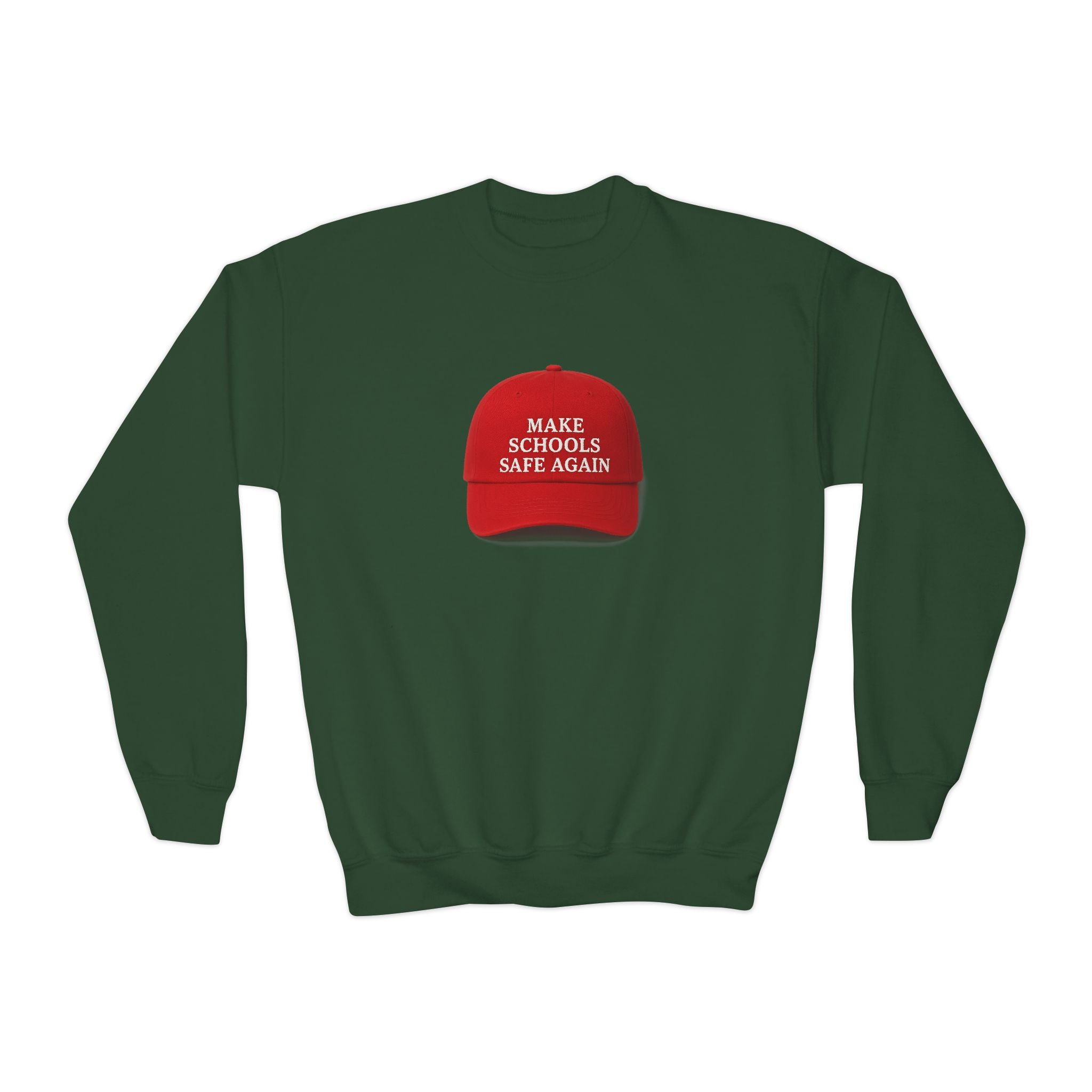 Youth Crewneck Sweatshirt - "Make Schools Safe Again" - Perfect for Activism, School Events, Gifts, Youth Apparel, Casual Fashion