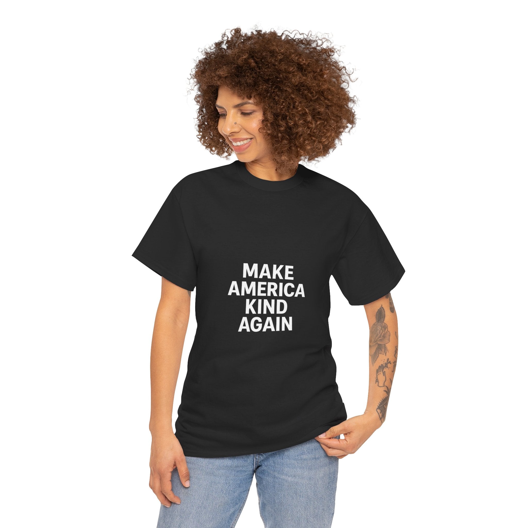 Make America Kind Again Unisex Heavy Cotton Tee, Funny Quote T-Shirt, Political Statement Shirt, Gift for Activists, Casual Wear