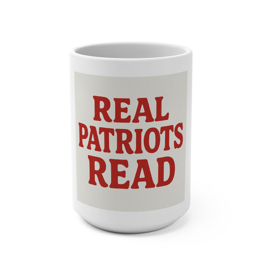 Patriotic Reader Mug 15oz, Coffee Lover Gift, Book Lovers Mug, Independence Day, Educational Gift, Tea Cup, Funny Mug