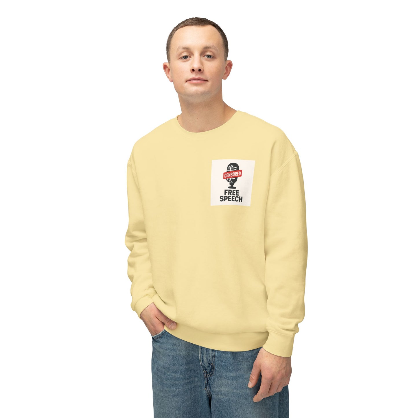 Trump-Inspired Unisex Lightweight Crewneck Sweatshirt, Funny Gift for Dad, Graphic Sweatshirt, Casual Wear, Political Apparel