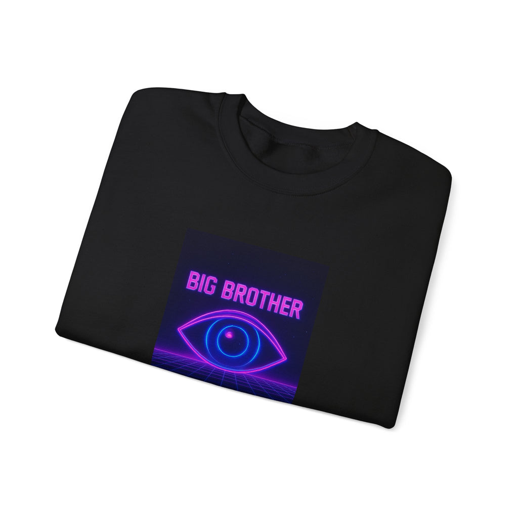 Crewneck Sweatshirt — "Big Brother Is Watching" Neon Eye Graphic