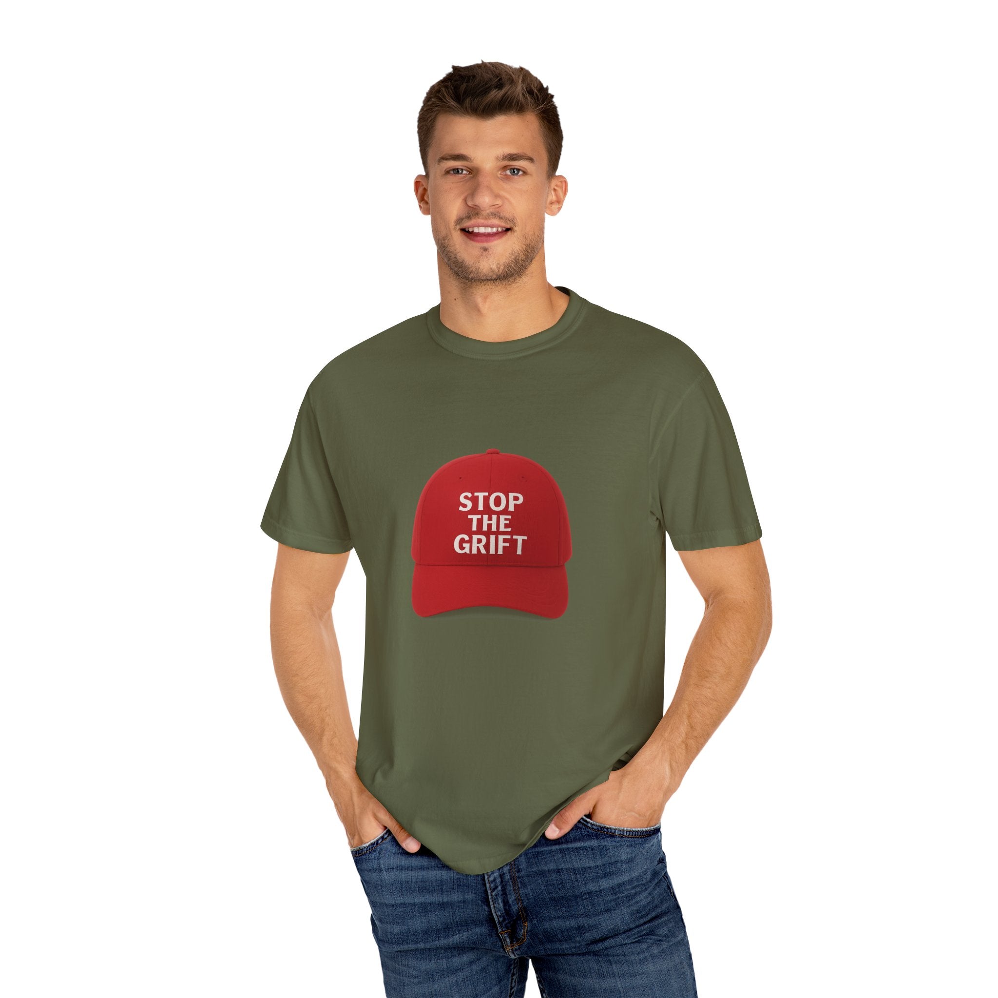 Unisex Garment-Dyed T-shirt with 'STOP THE GRIFT' Design, Casual Tee, Thought-Provoking Shirt, Gift for Activists, Statement Apparel, [...]