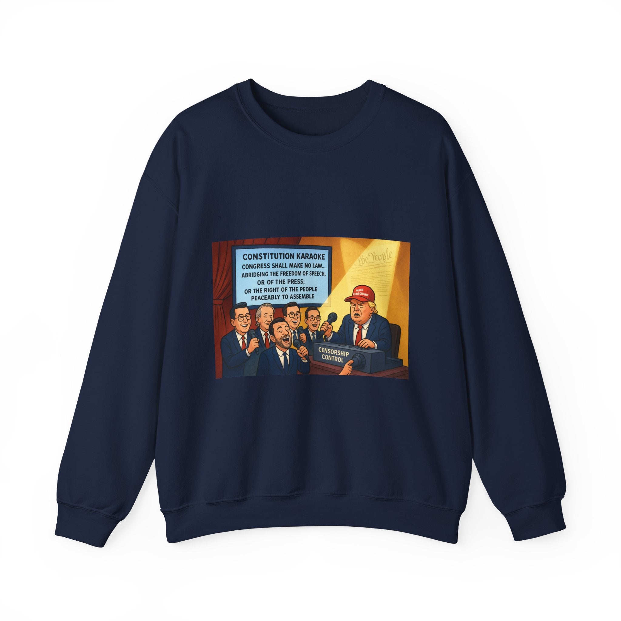 Patriotic Humor Crewneck Sweatshirt, Funny Gift for Political Enthusiasts, Comfy Casual Wear, Ideal for Gift Giving, Unisex Fashion