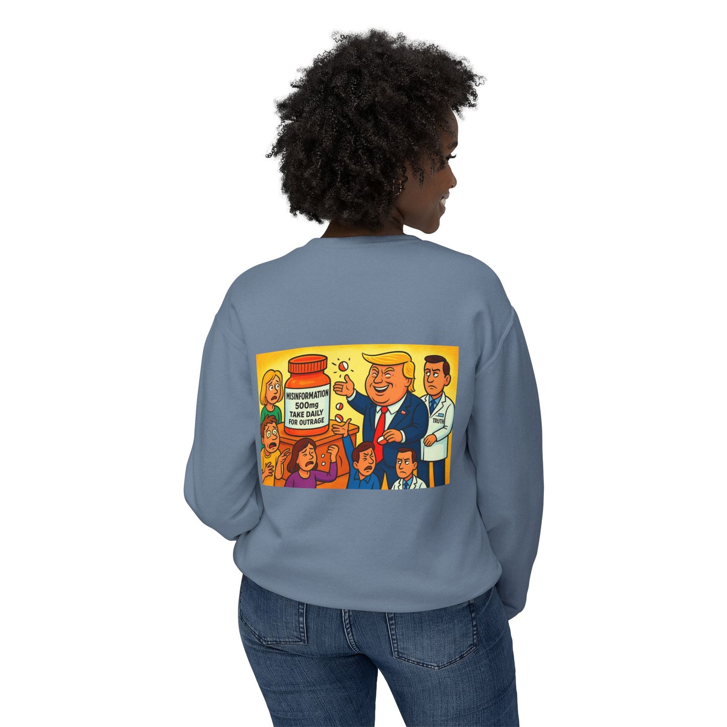 Trump-Inspired Unisex Lightweight Crewneck Sweatshirt, Funny Gift for Dad, Graphic Sweatshirt, Casual Wear, Political Apparel