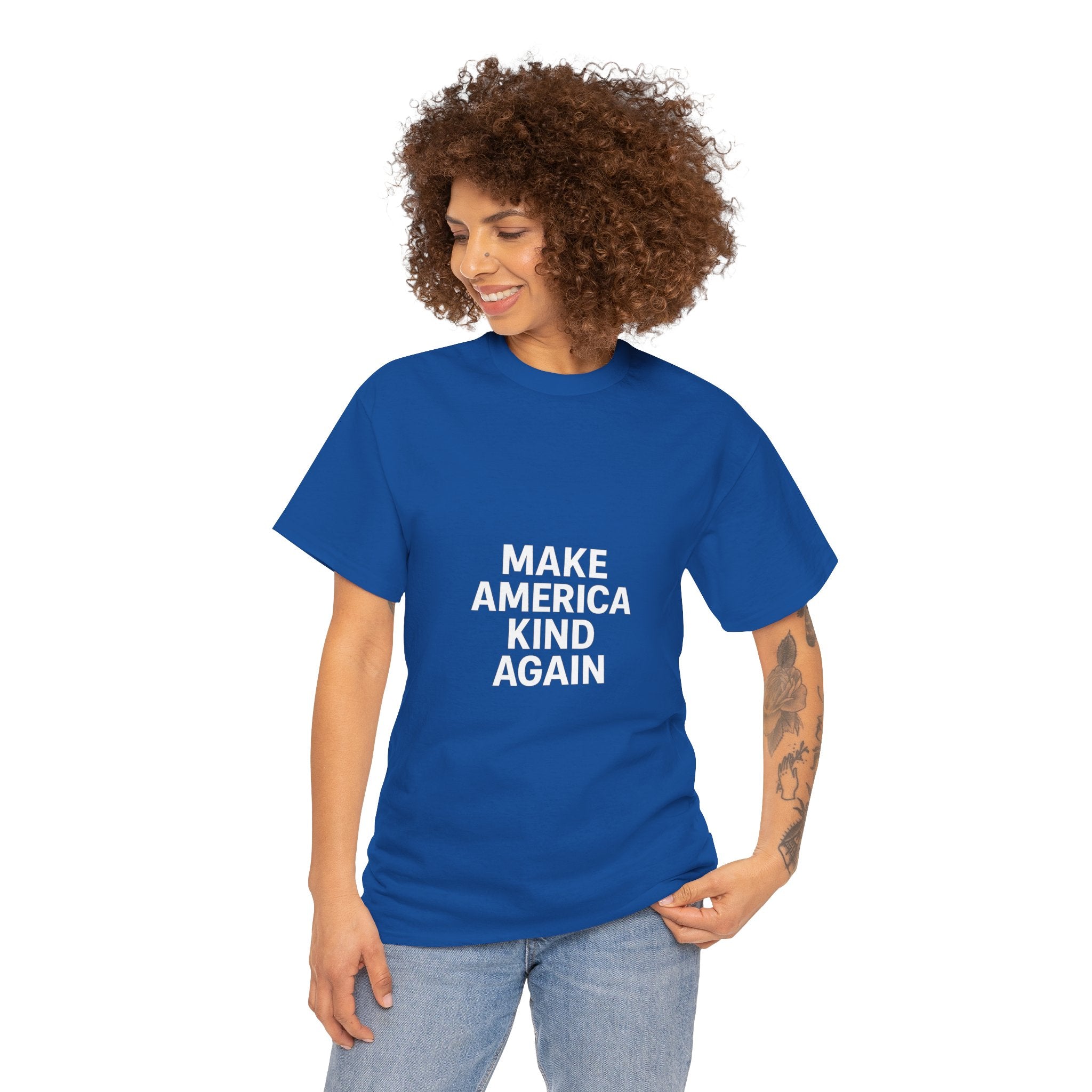 Make America Kind Again Unisex Heavy Cotton Tee, Funny Quote T-Shirt, Political Statement Shirt, Gift for Activists, Casual Wear
