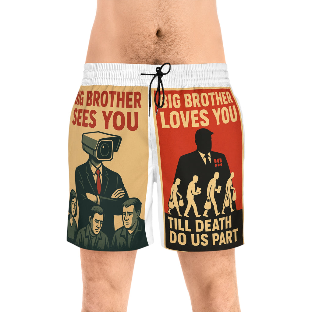 Retro-Inspired Swim Shorts, Graphic Board Shorts for Beach, Pool Parties, Summer Vacations, Men's Swimwear, Trendy [...]