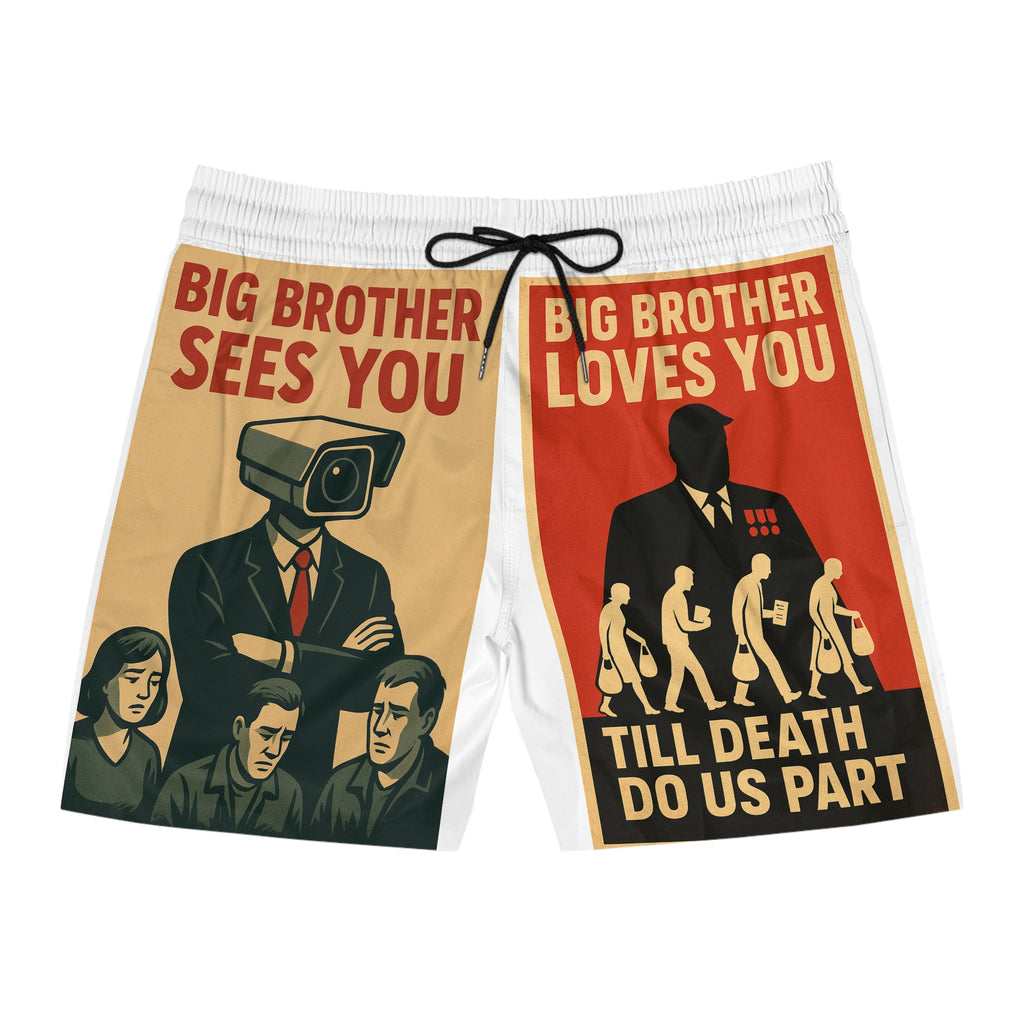 Retro-Inspired Swim Shorts, Graphic Board Shorts for Beach, Pool Parties, Summer Vacations, Men's Swimwear, Trendy [...]