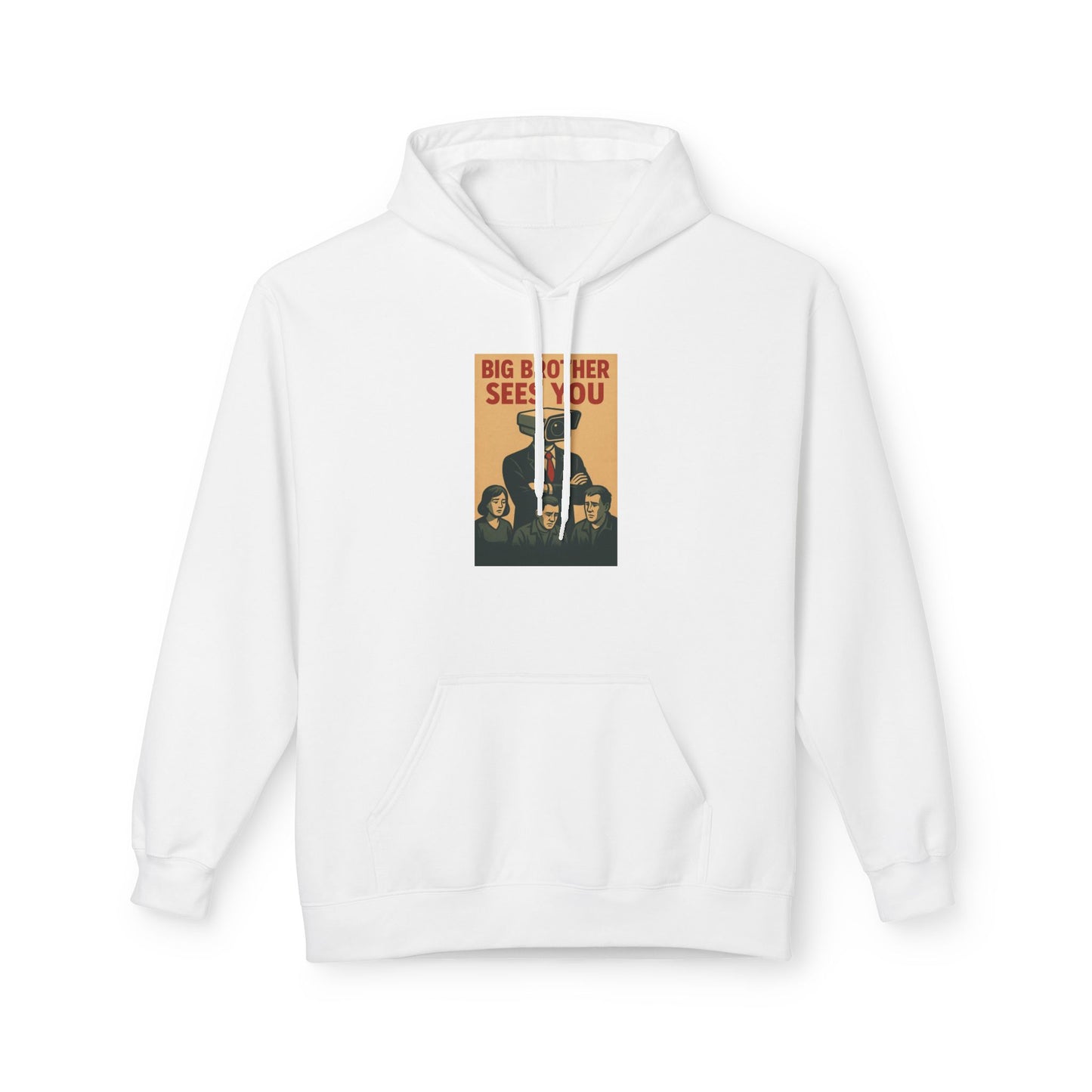 Big Brother Sees You Hoodie, Unisex Fleece Pullover, Cozy Sweatshirt, Gift for Fans, Retro Style Apparel, Casual Everyday Wear