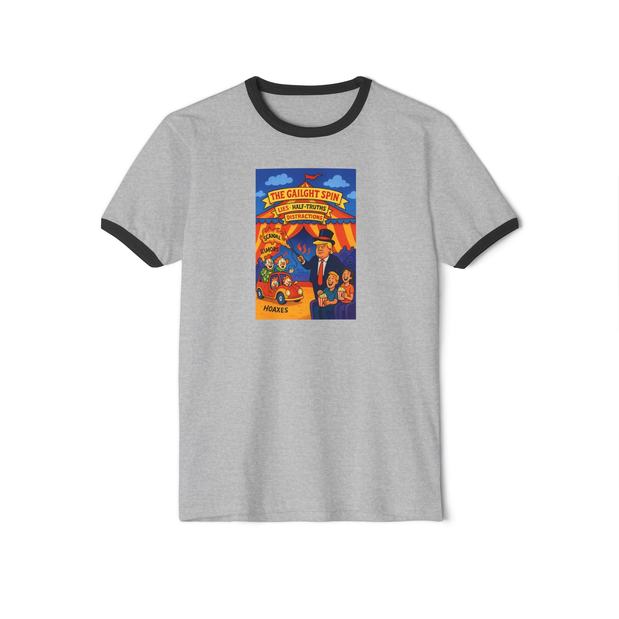 Vintage-Inspired Circus Ringer T-Shirt | Unisex Retro Tee, Carnival Style, Fun Graphic Tee, Gift for Dreamers, Summer Festival Wear