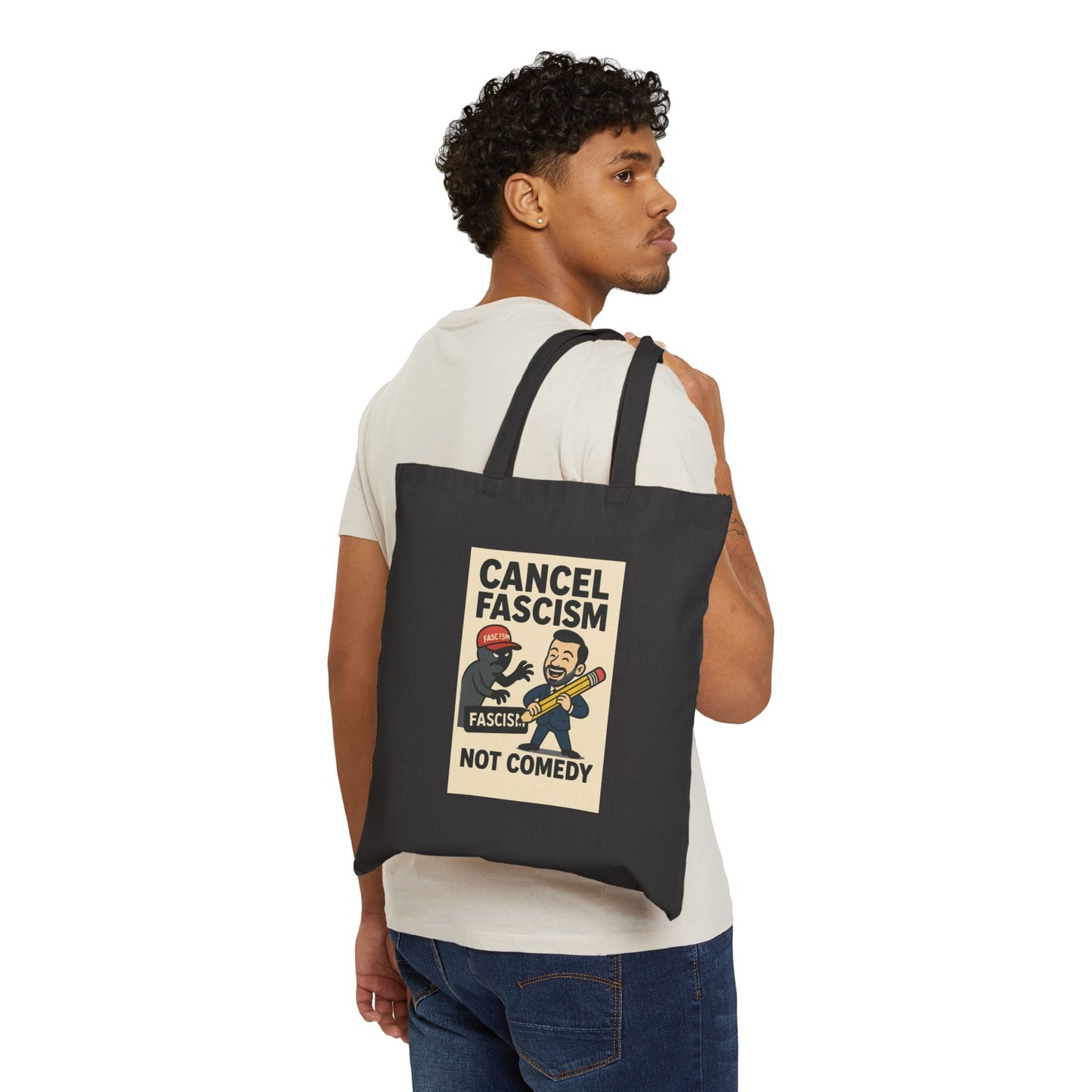 Bold Statement Cotton Tote Bag, Eco-Friendly Shopper, Reusable Grocery Bag, Protest Tote, Gift for Activists
