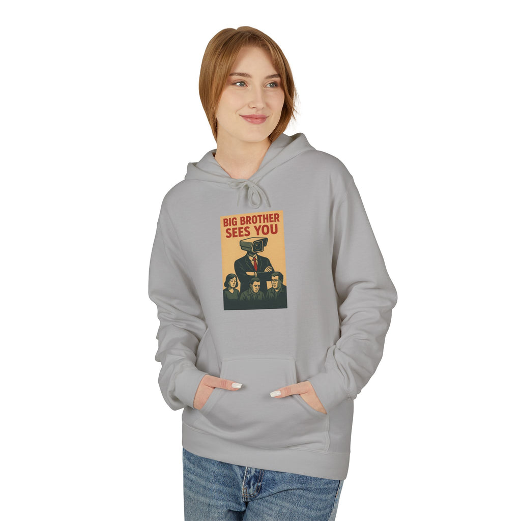 Big Brother Sees You Hoodie, Unisex Fleece Pullover, Cozy Sweatshirt, Gift for Fans, Retro Style Apparel, Casual Everyday Wear
