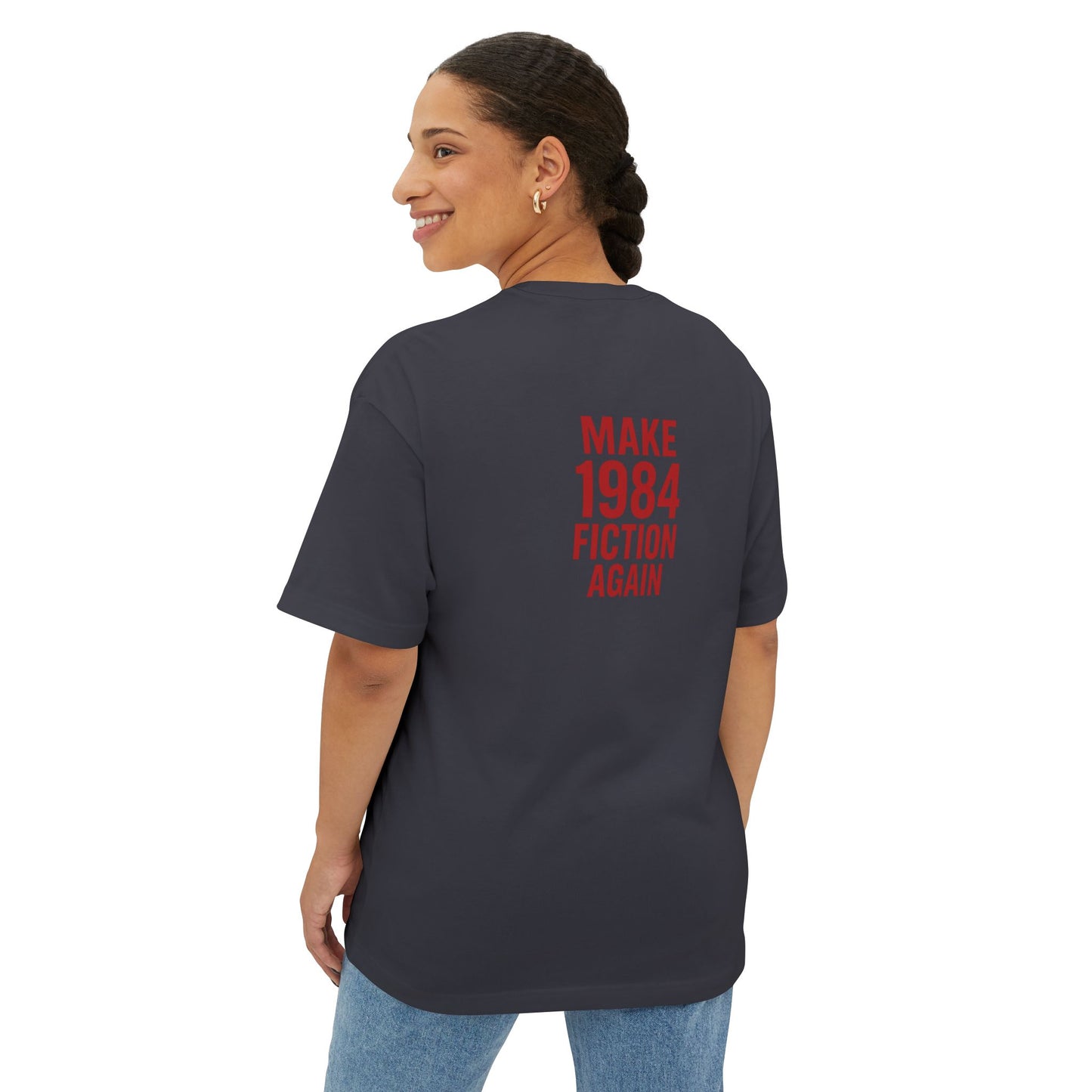 Unisex Oversized Boxy Tee - Fake News Veteran Tee, Casual Graphic T-Shirt, Streetwear, Gift for Friends, Unique Statement Shirt