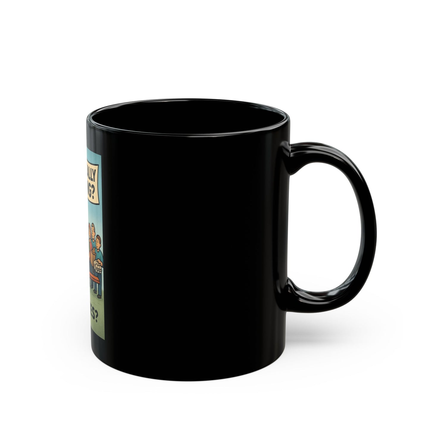 Humorous Black Coffee Mug - 'Who's Really Winning?' for Coffee Lovers, Gift for Friends, Office Décor, Funny Quote Mug