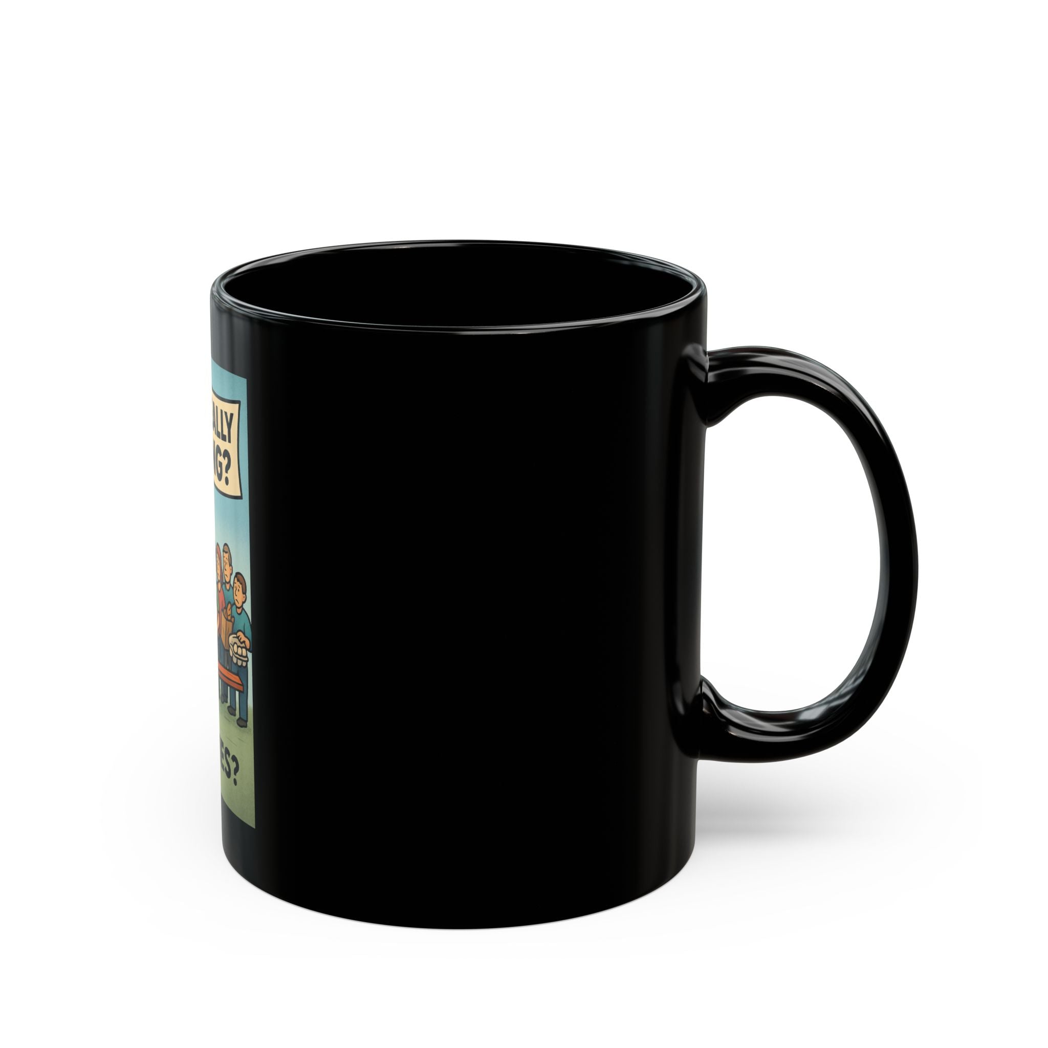 Humorous Black Coffee Mug - 'Who's Really Winning?' for Coffee Lovers, Gift for Friends, Office Décor, Funny Quote Mug