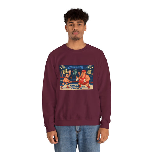 Patriotic Humor Crewneck Sweatshirt, Funny Gift for Political Enthusiasts, Comfy Casual Wear, Ideal for Gift Giving, Unisex Fashion