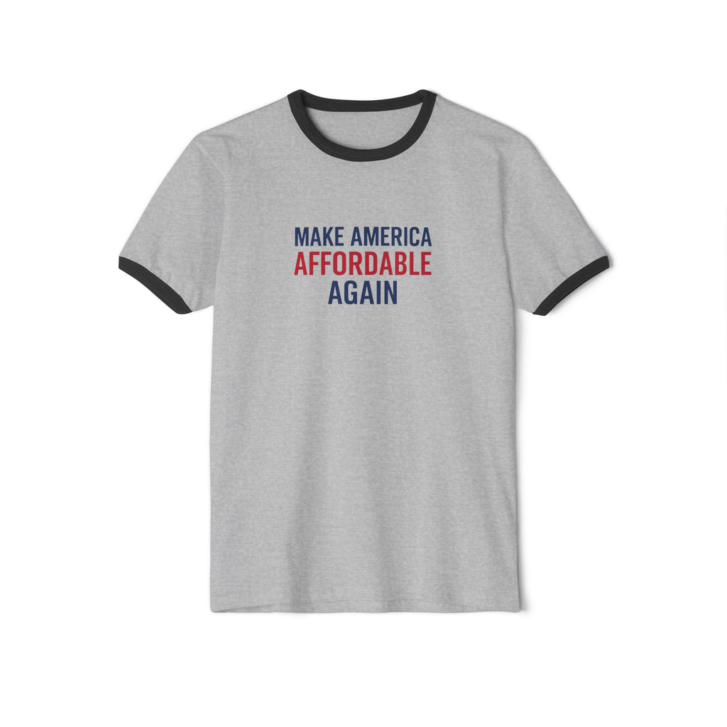 Unisex Cotton Ringer T-Shirt with 'Make America Affordable Again' Slogan, Casual Wear, Gift for Activists, Patriotic Apparel, [...]