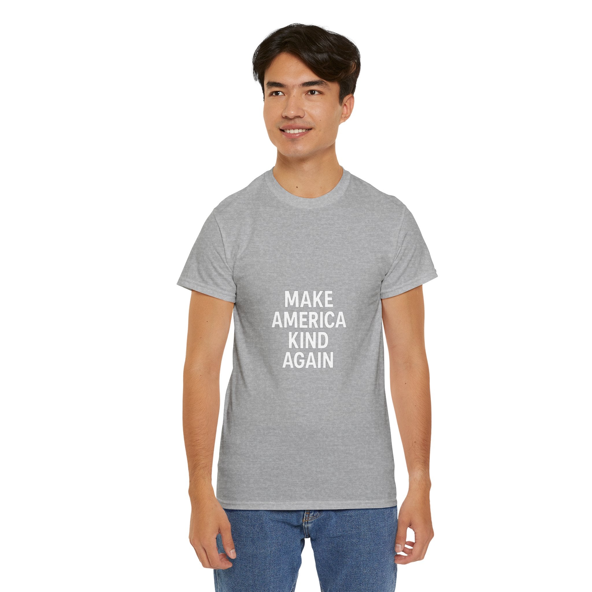 Make America Kind Again Unisex Heavy Cotton Tee, Funny Quote T-Shirt, Political Statement Shirt, Gift for Activists, Casual Wear