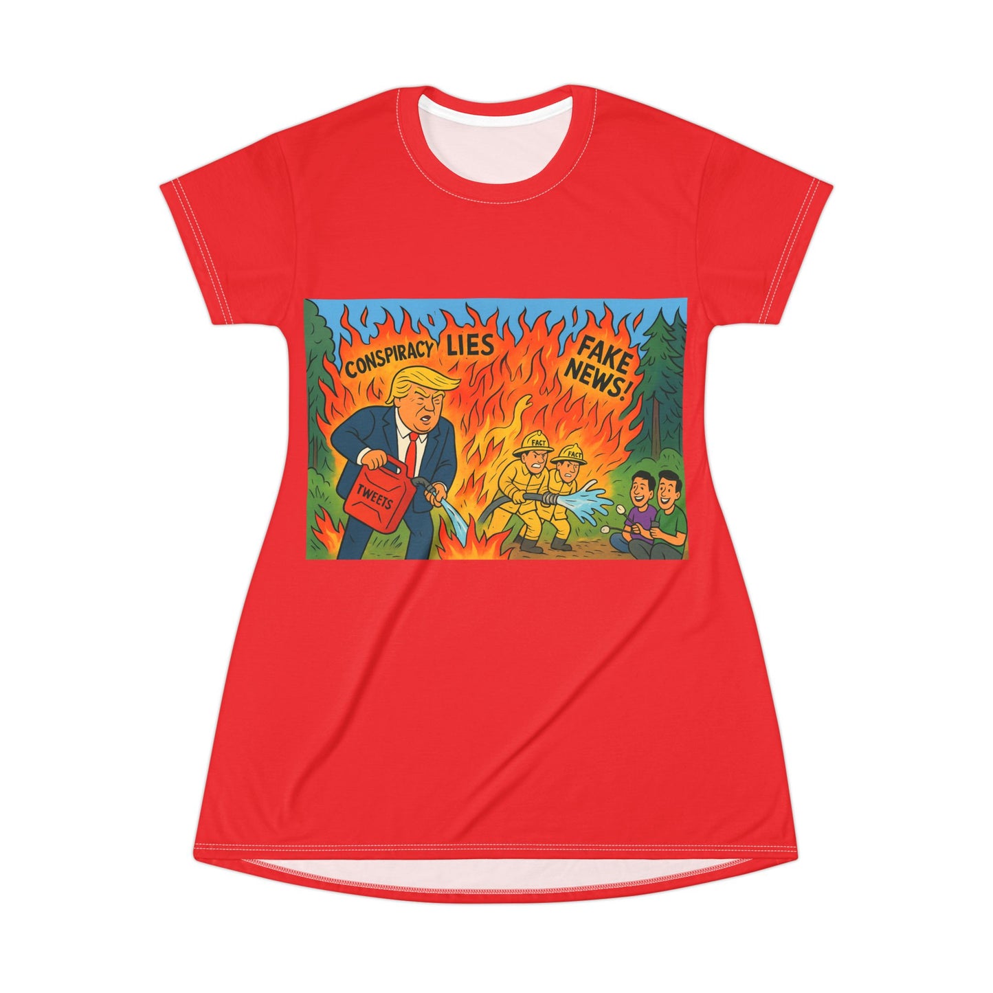 Vibrant Graphic T-Shirt Dress with Statement Art