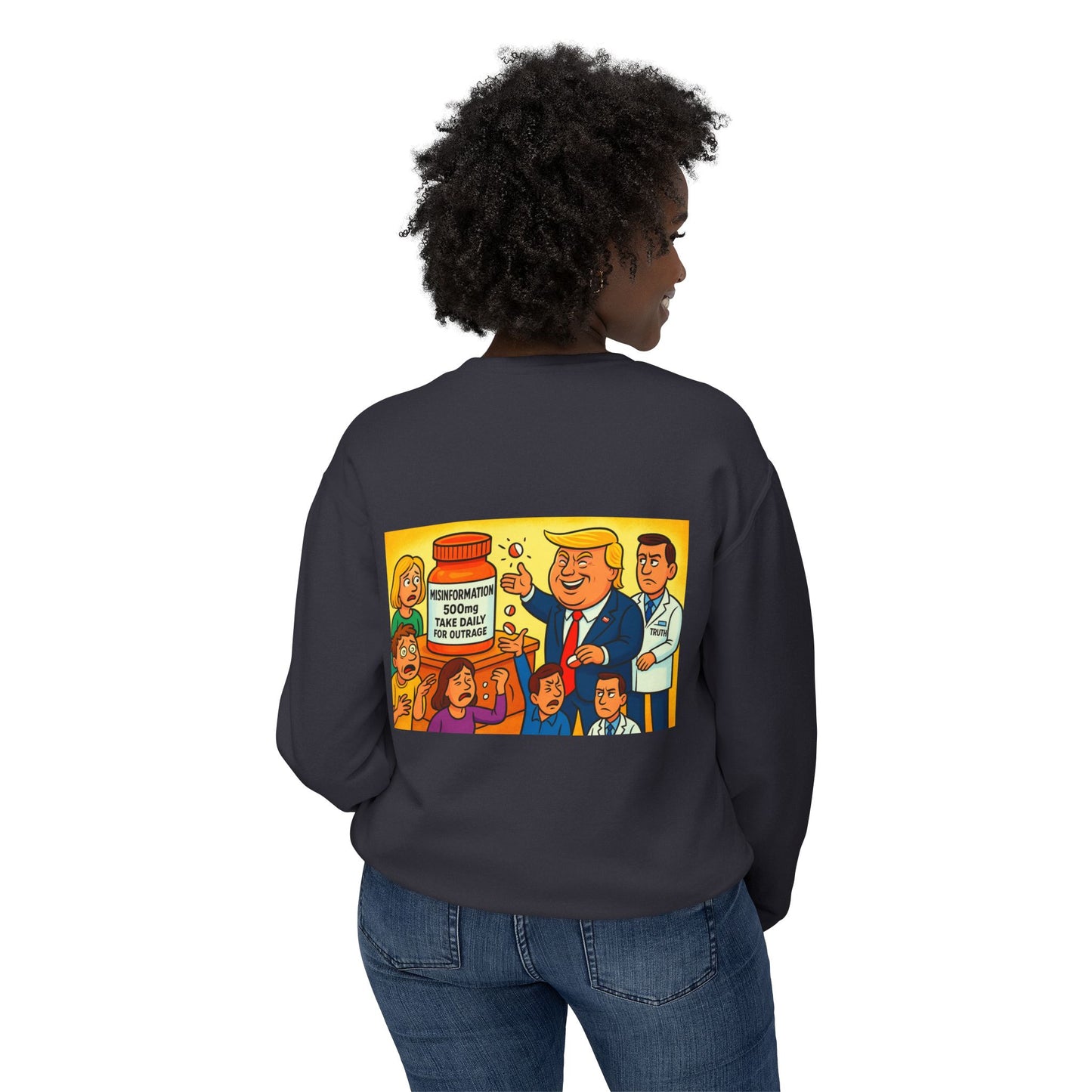 Trump-Inspired Unisex Lightweight Crewneck Sweatshirt, Funny Gift for Dad, Graphic Sweatshirt, Casual Wear, Political Apparel