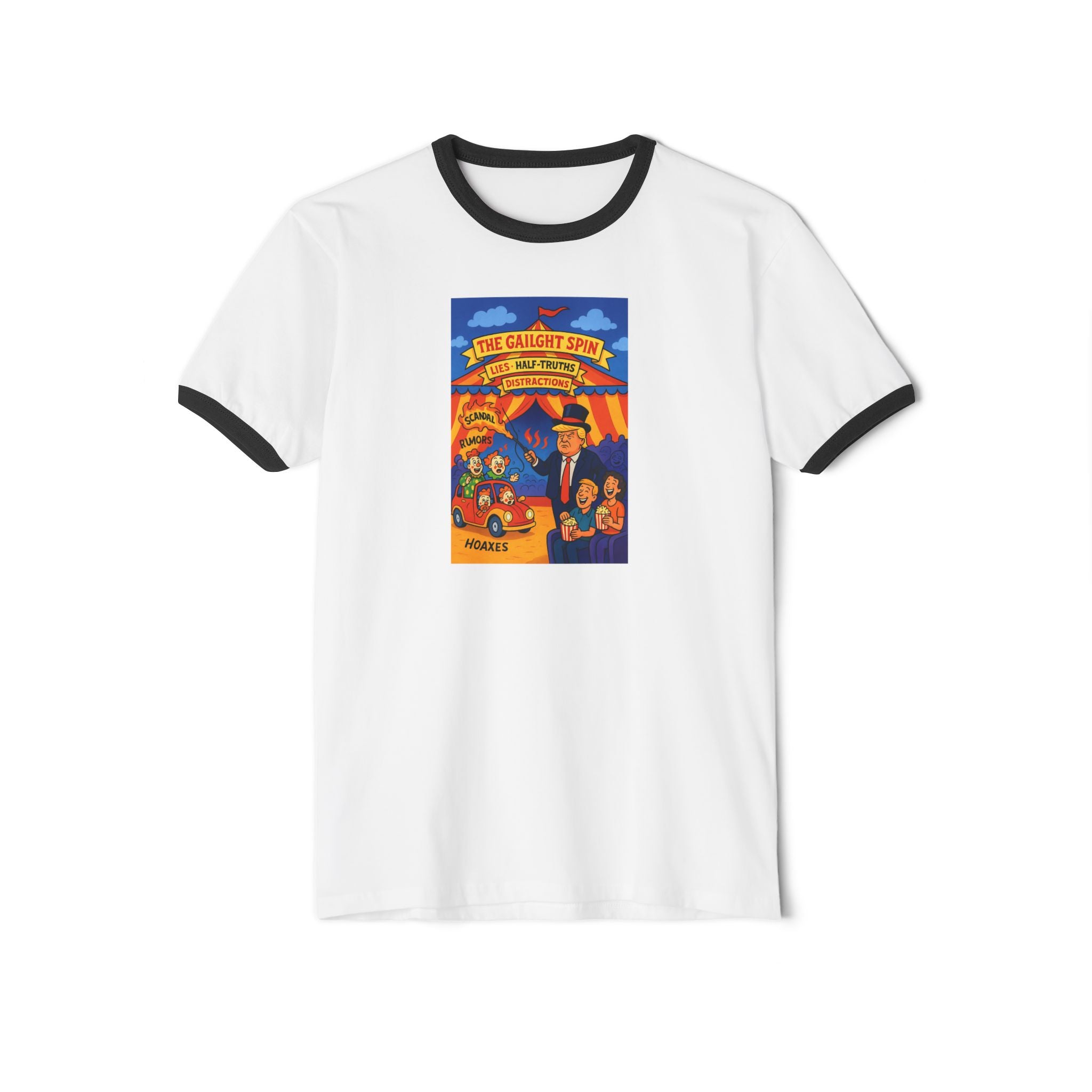 Vintage-Inspired Circus Ringer T-Shirt | Unisex Retro Tee, Carnival Style, Fun Graphic Tee, Gift for Dreamers, Summer Festival Wear