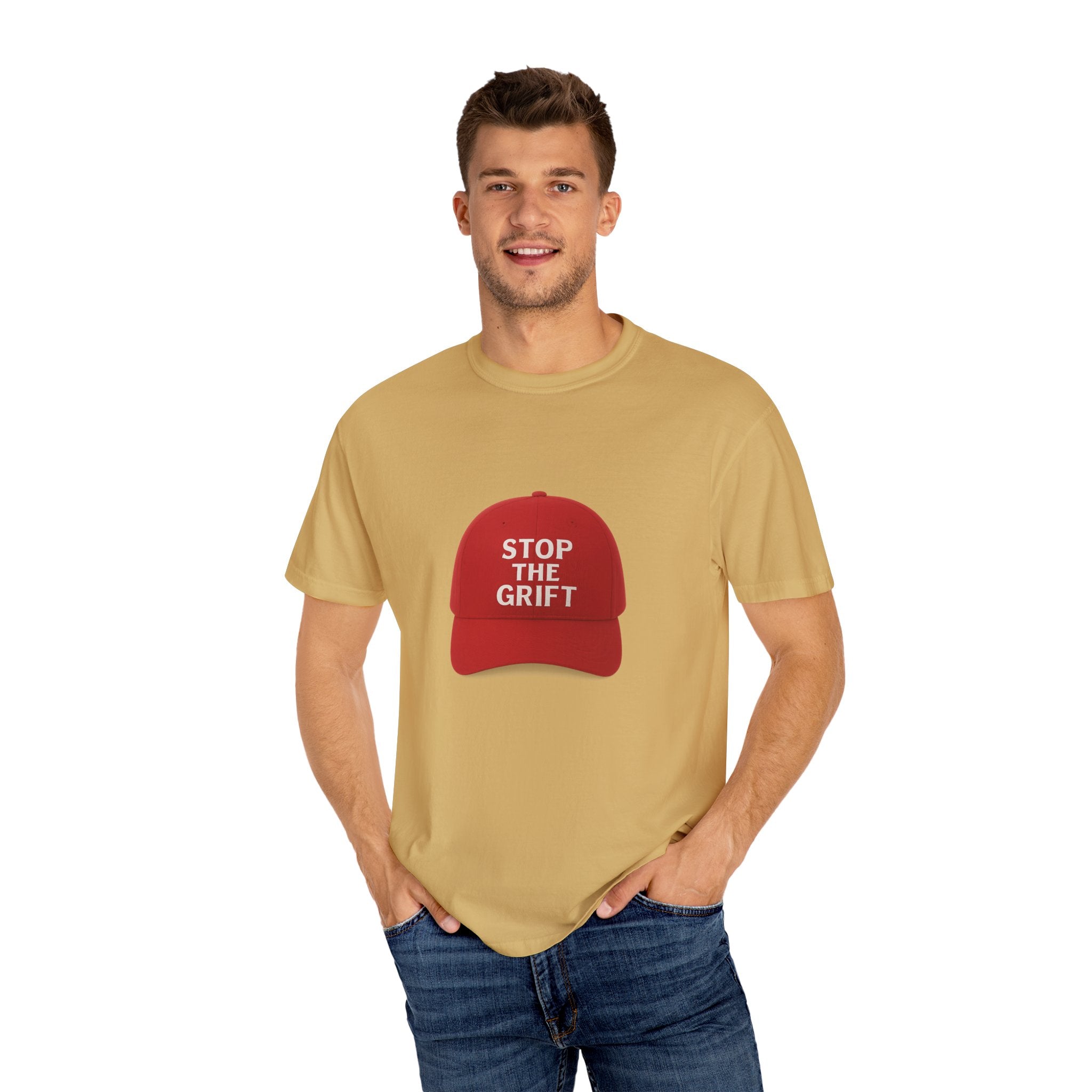 Unisex Garment-Dyed T-shirt with 'STOP THE GRIFT' Design, Casual Tee, Thought-Provoking Shirt, Gift for Activists, Statement Apparel, [...]