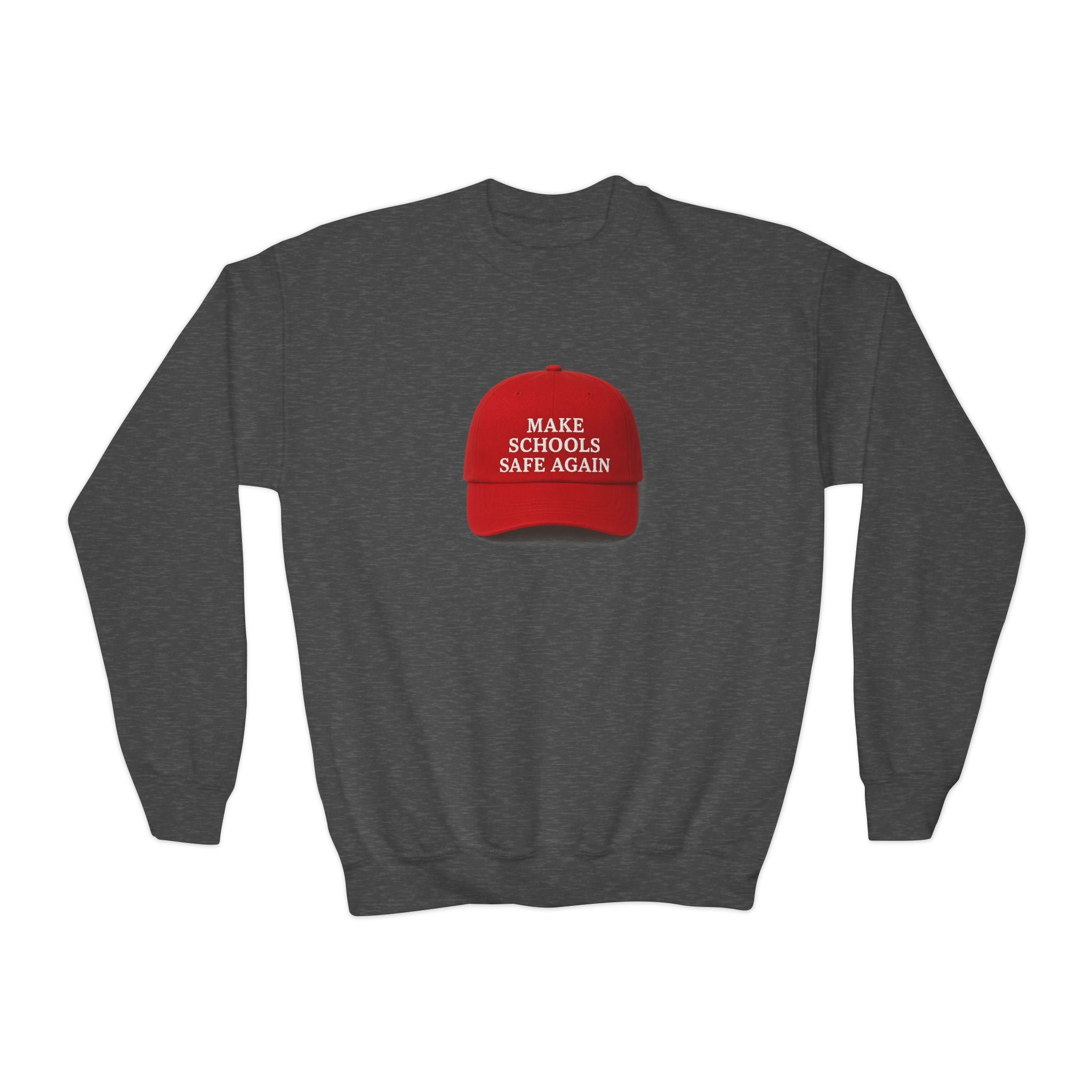 Youth Crewneck Sweatshirt - "Make Schools Safe Again" - Perfect for Activism, School Events, Gifts, Youth Apparel, Casual Fashion