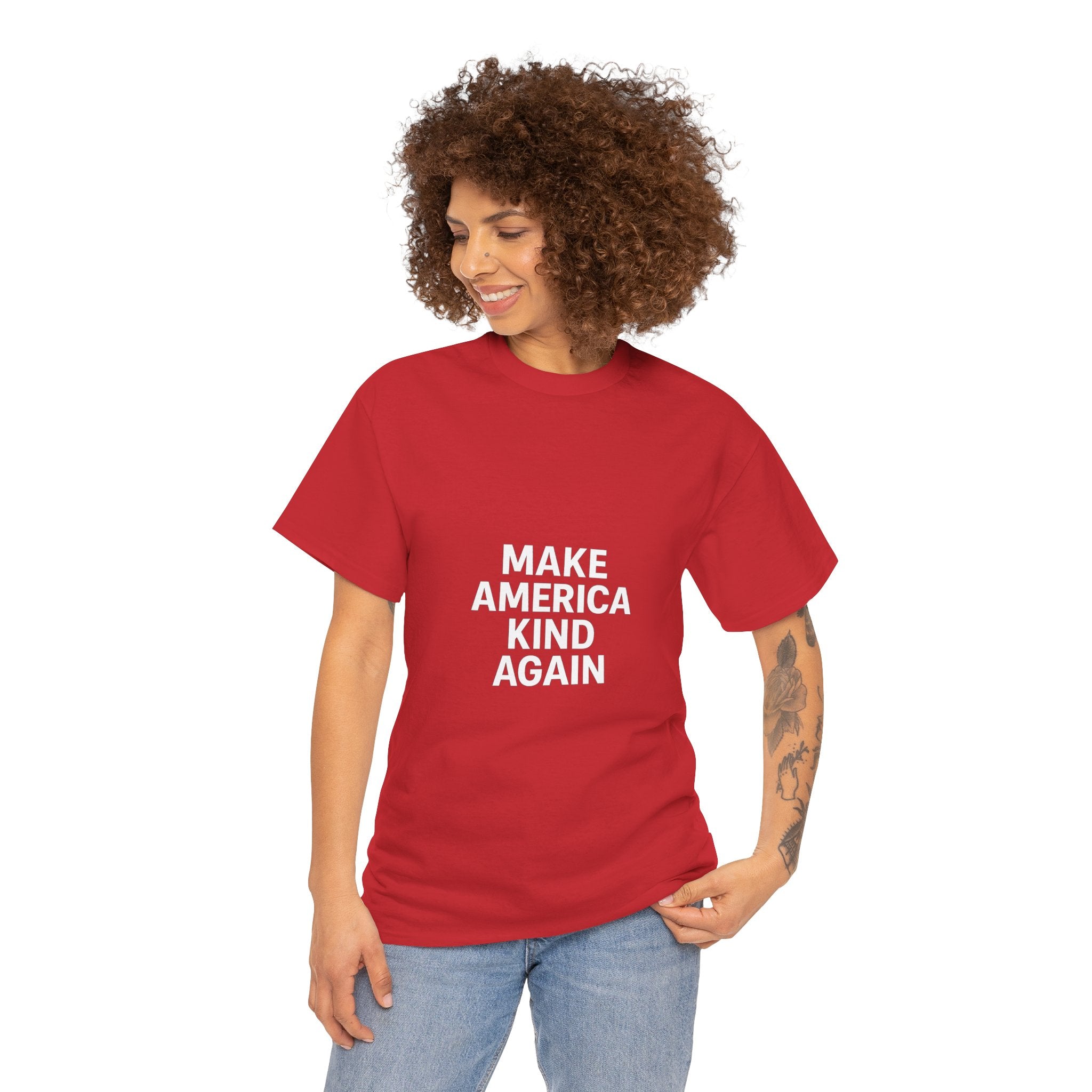 Make America Kind Again Unisex Heavy Cotton Tee, Funny Quote T-Shirt, Political Statement Shirt, Gift for Activists, Casual Wear