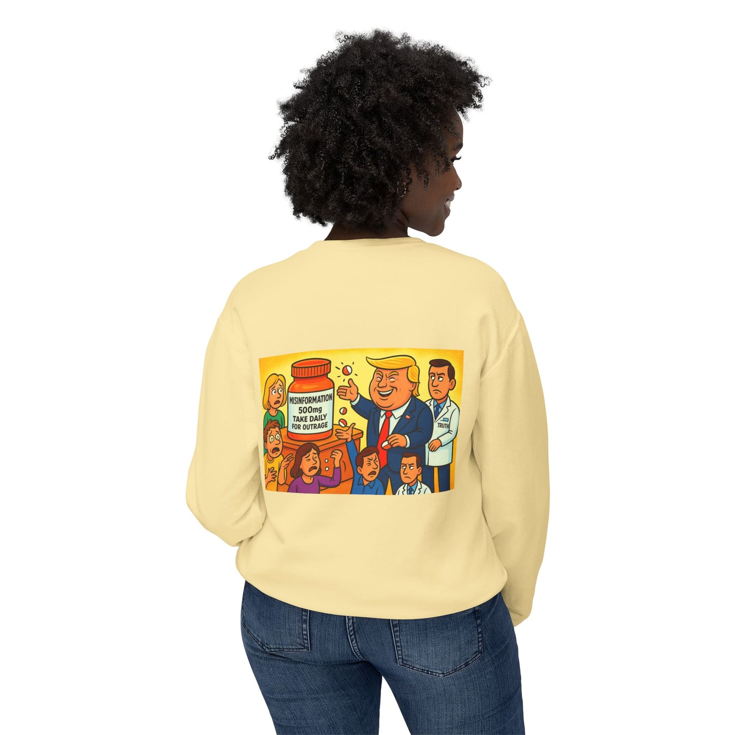 Trump-Inspired Unisex Lightweight Crewneck Sweatshirt, Funny Gift for Dad, Graphic Sweatshirt, Casual Wear, Political Apparel