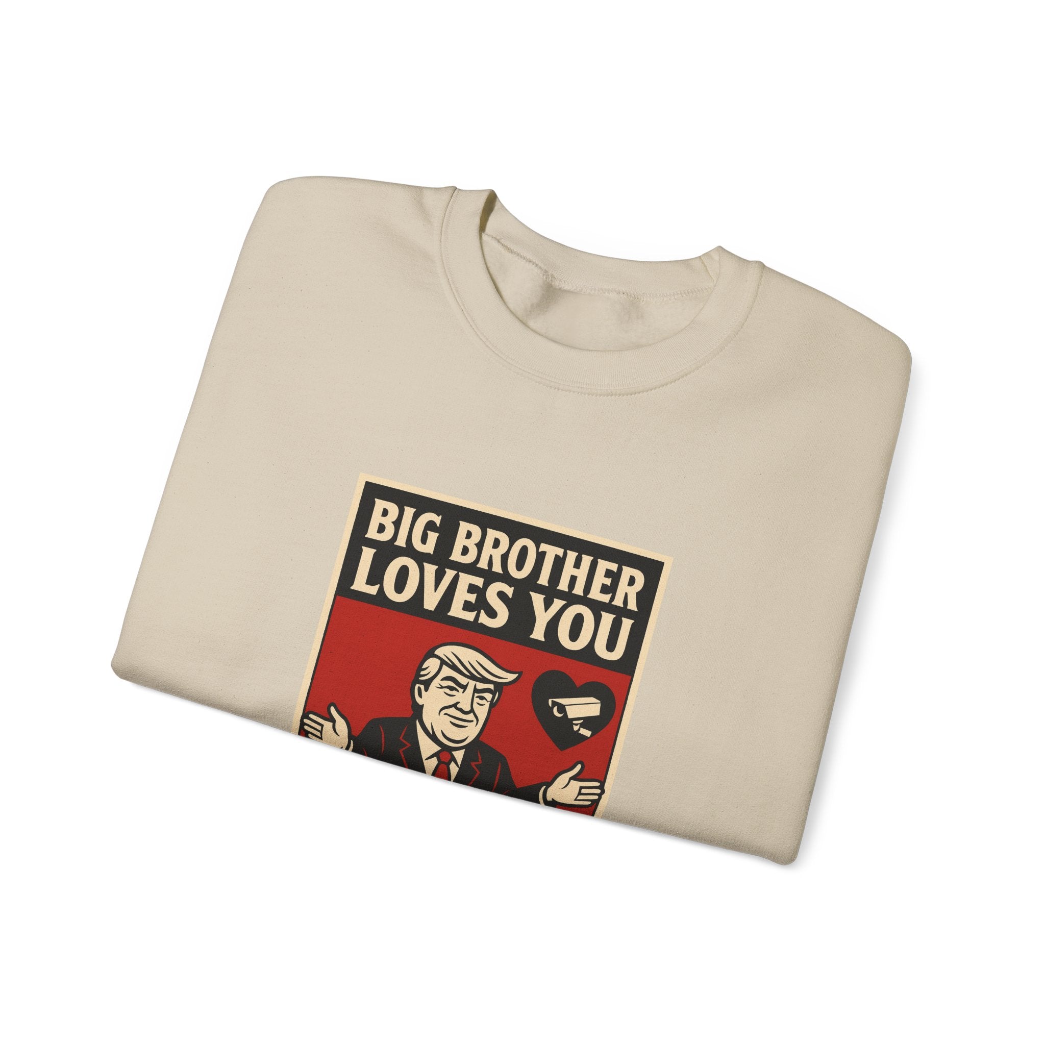 Big Brother Loves You Crewneck Sweatshirt - Unisex Heavy Blend, Cozy Gift, Casual Wear, Statement Piece, Perfect for Any Season