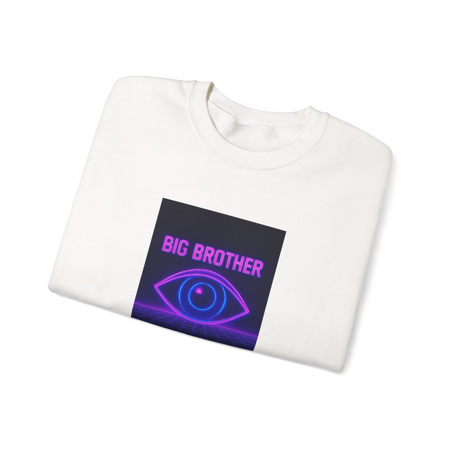 Crewneck Sweatshirt — "Big Brother Is Watching" Neon Eye Graphic