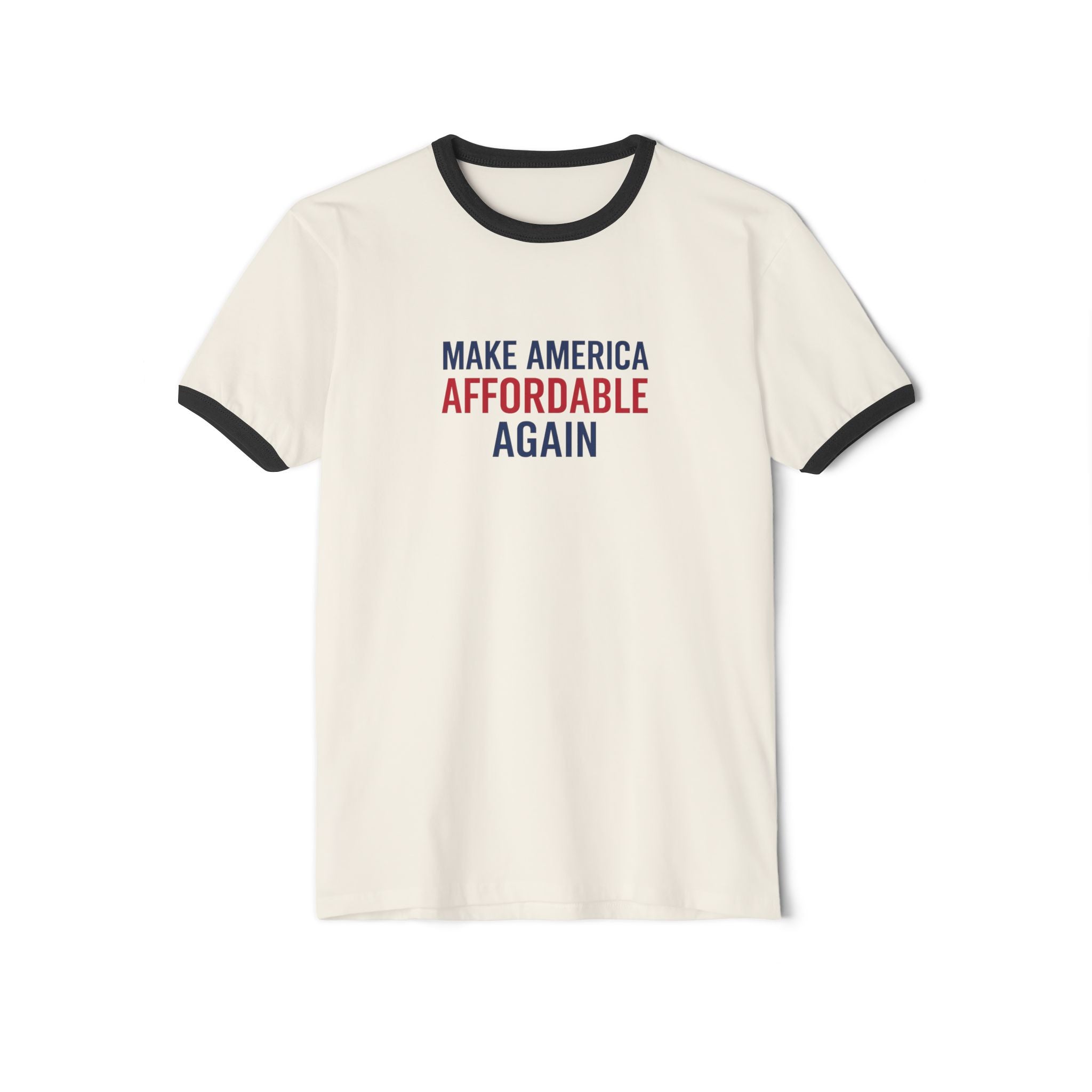 Unisex Cotton Ringer T-Shirt with 'Make America Affordable Again' Slogan, Casual Wear, Gift for Activists, Patriotic Apparel, [...]