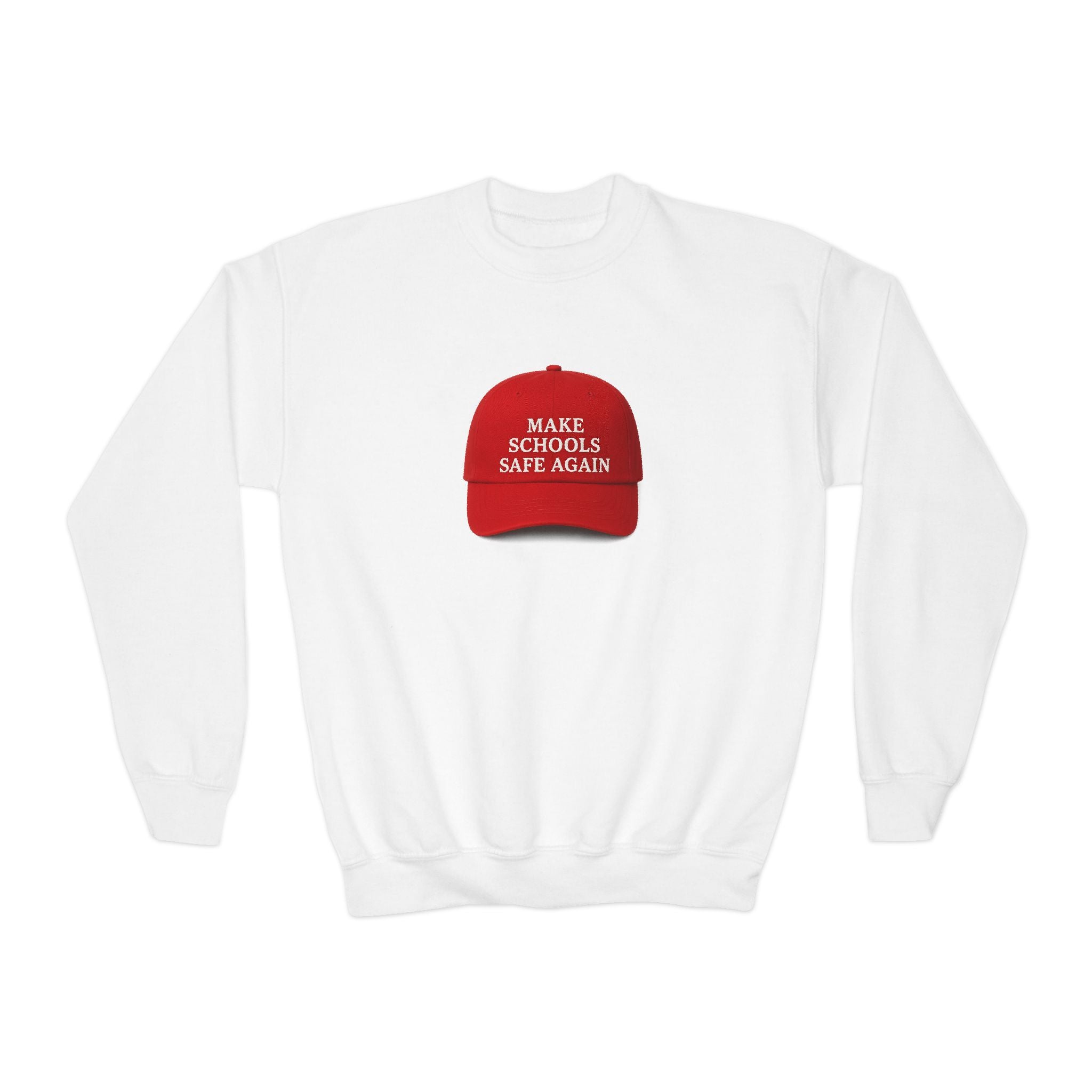 Youth Crewneck Sweatshirt - "Make Schools Safe Again" - Perfect for Activism, School Events, Gifts, Youth Apparel, Casual Fashion