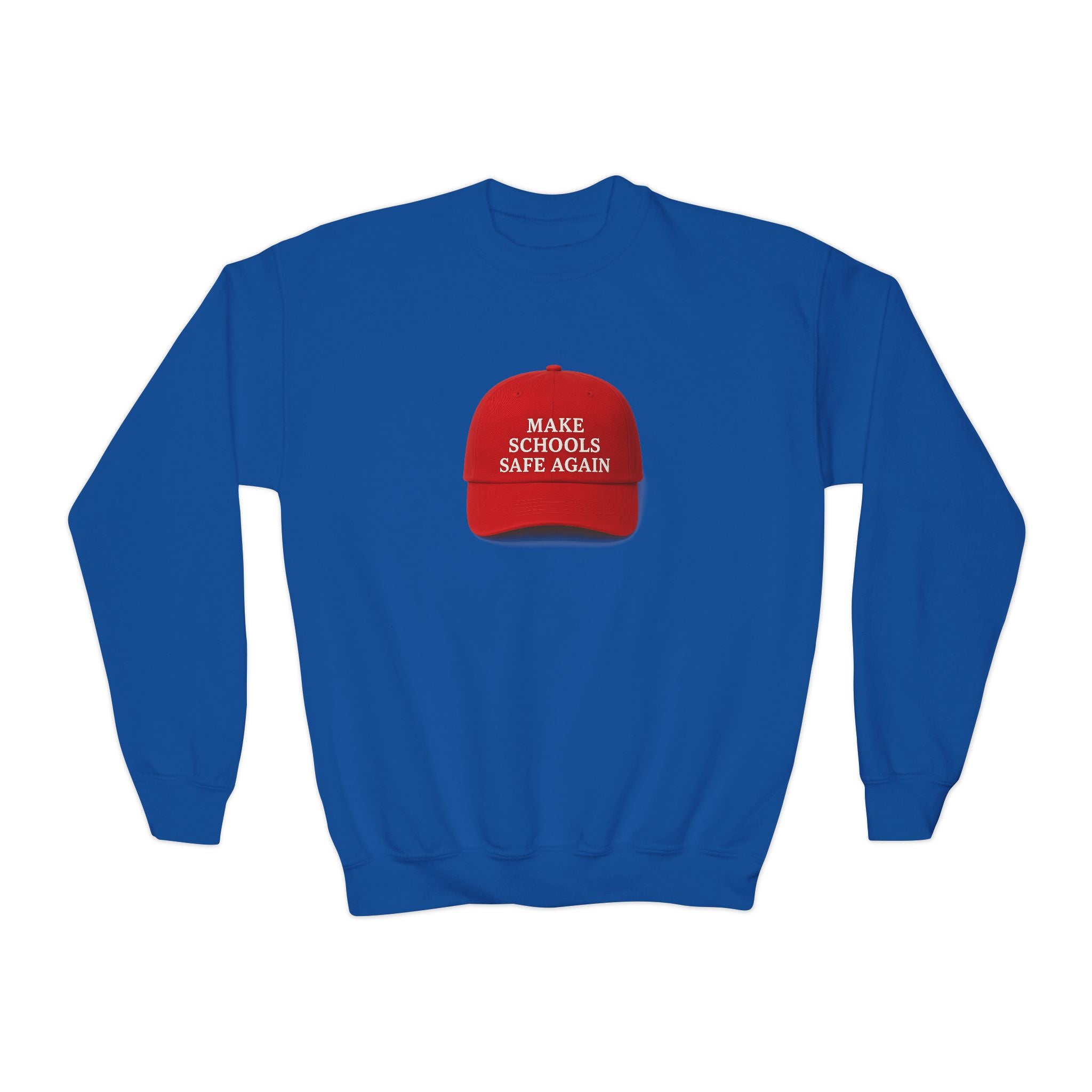 Youth Crewneck Sweatshirt - "Make Schools Safe Again" - Perfect for Activism, School Events, Gifts, Youth Apparel, Casual Fashion