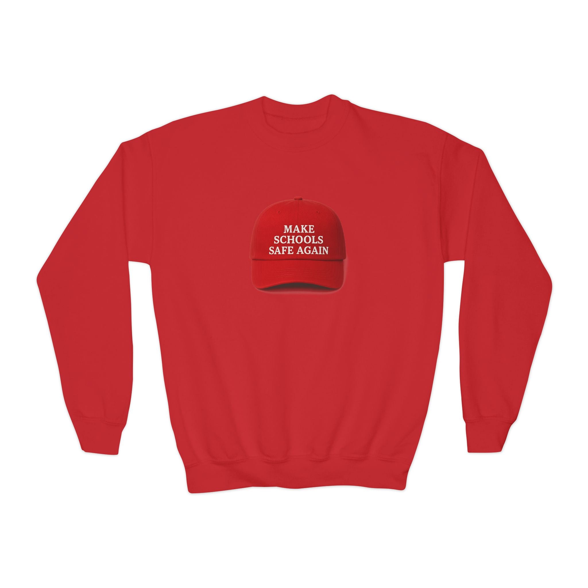 Youth Crewneck Sweatshirt - "Make Schools Safe Again" - Perfect for Activism, School Events, Gifts, Youth Apparel, Casual Fashion