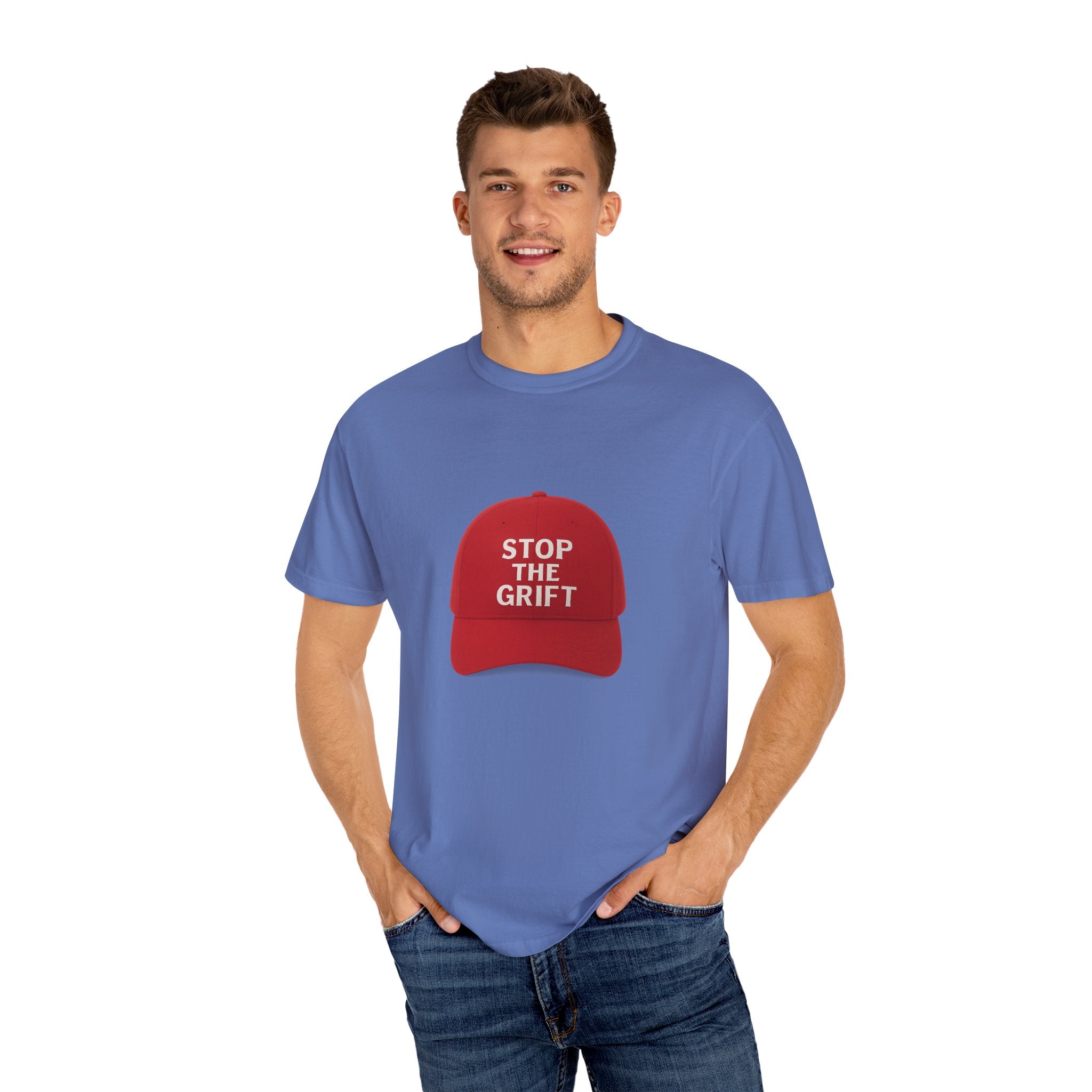 Unisex Garment-Dyed T-shirt with 'STOP THE GRIFT' Design, Casual Tee, Thought-Provoking Shirt, Gift for Activists, Statement Apparel, [...]