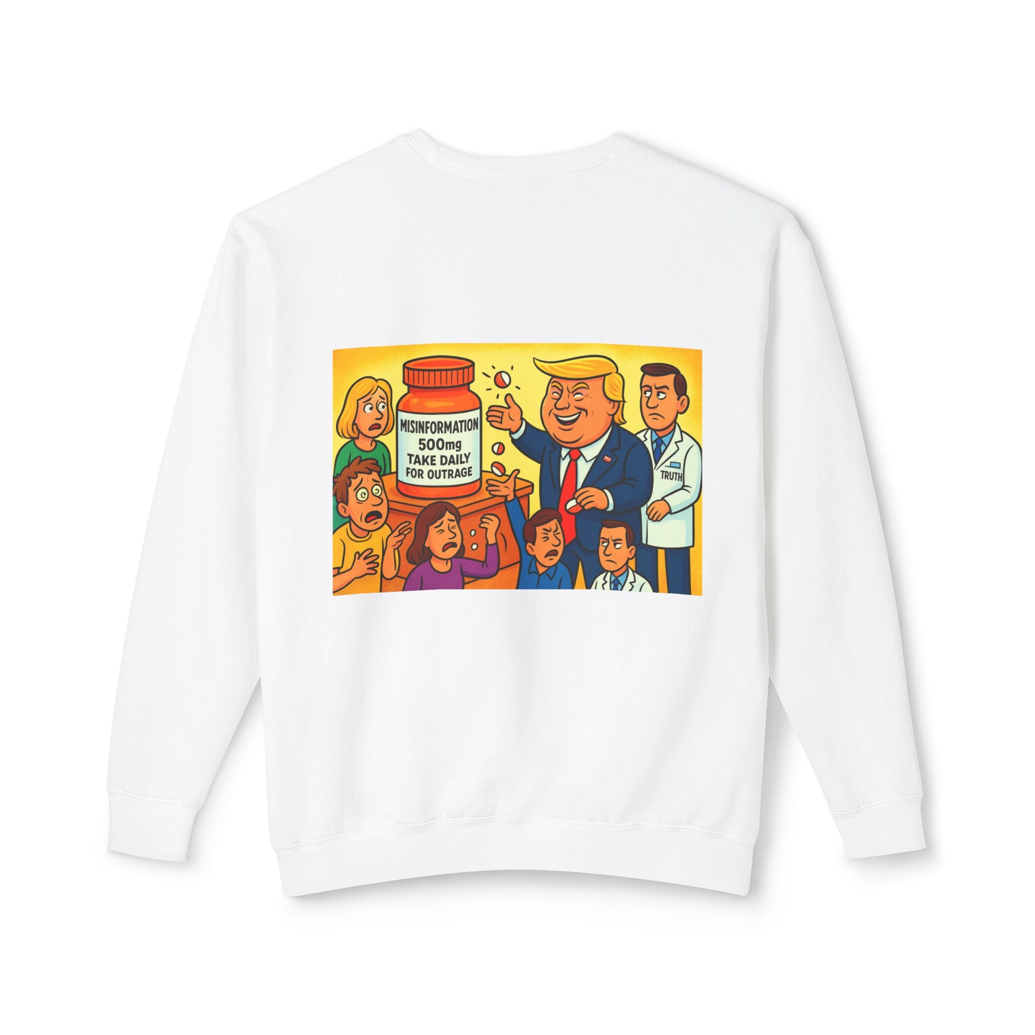 Trump-Inspired Unisex Lightweight Crewneck Sweatshirt, Funny Gift for Dad, Graphic Sweatshirt, Casual Wear, Political Apparel