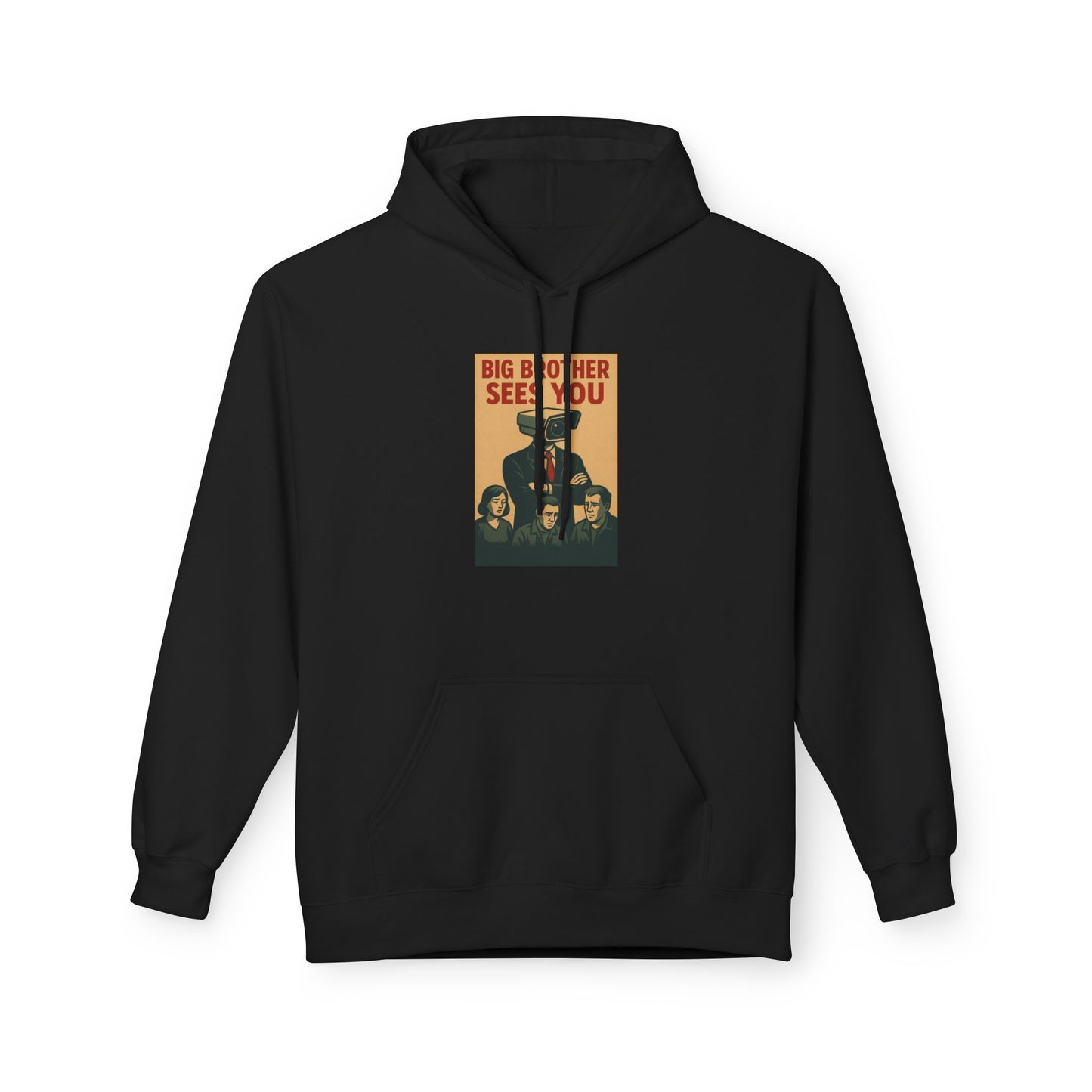Big Brother Sees You Hoodie, Unisex Fleece Pullover, Cozy Sweatshirt, Gift for Fans, Retro Style Apparel, Casual Everyday Wear