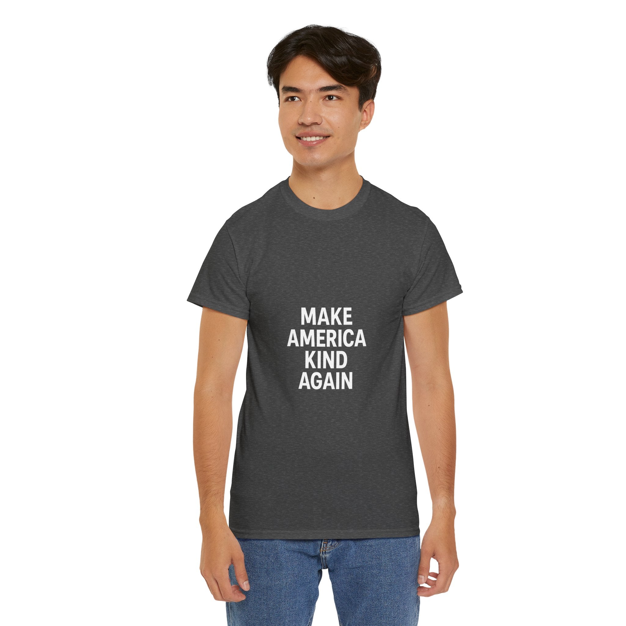 Make America Kind Again Unisex Heavy Cotton Tee, Funny Quote T-Shirt, Political Statement Shirt, Gift for Activists, Casual Wear