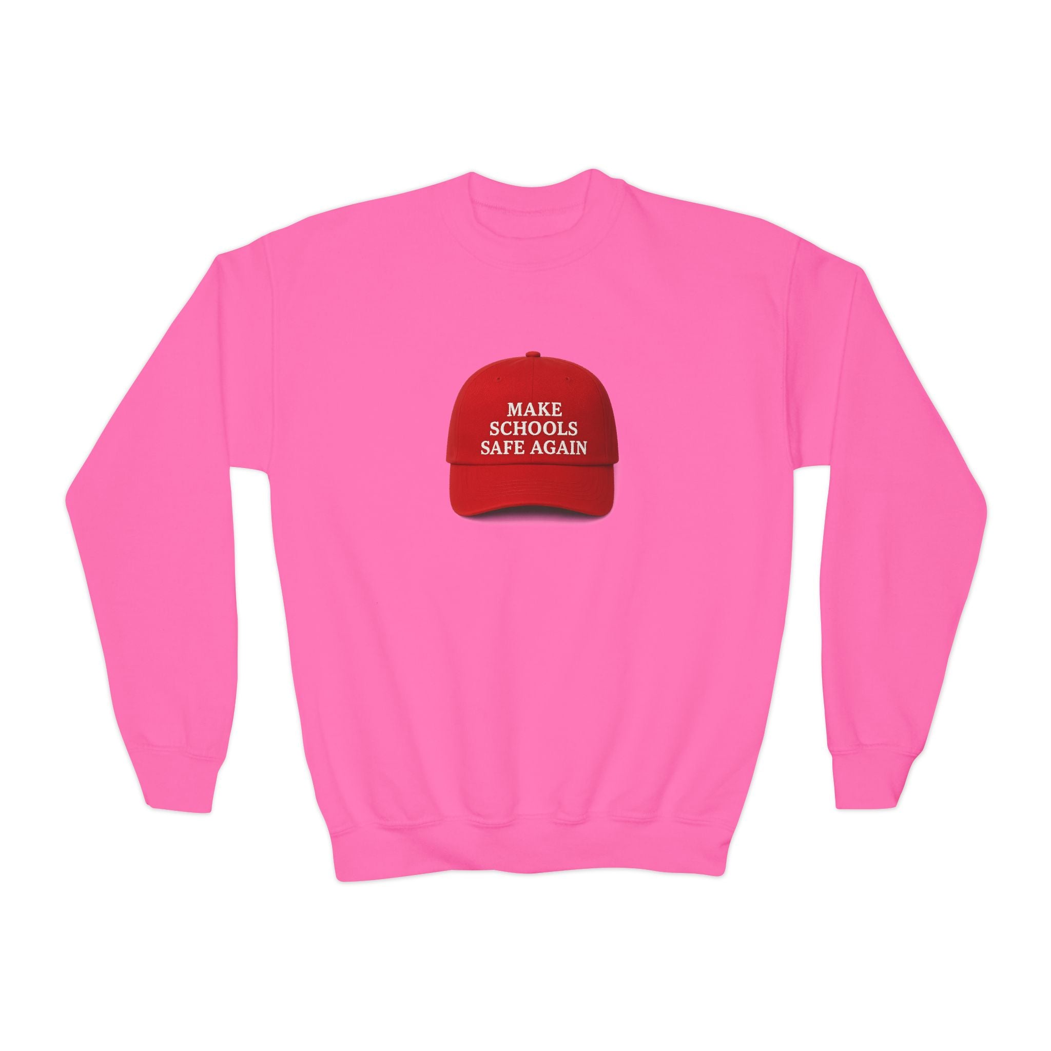 Youth Crewneck Sweatshirt - "Make Schools Safe Again" - Perfect for Activism, School Events, Gifts, Youth Apparel, Casual Fashion